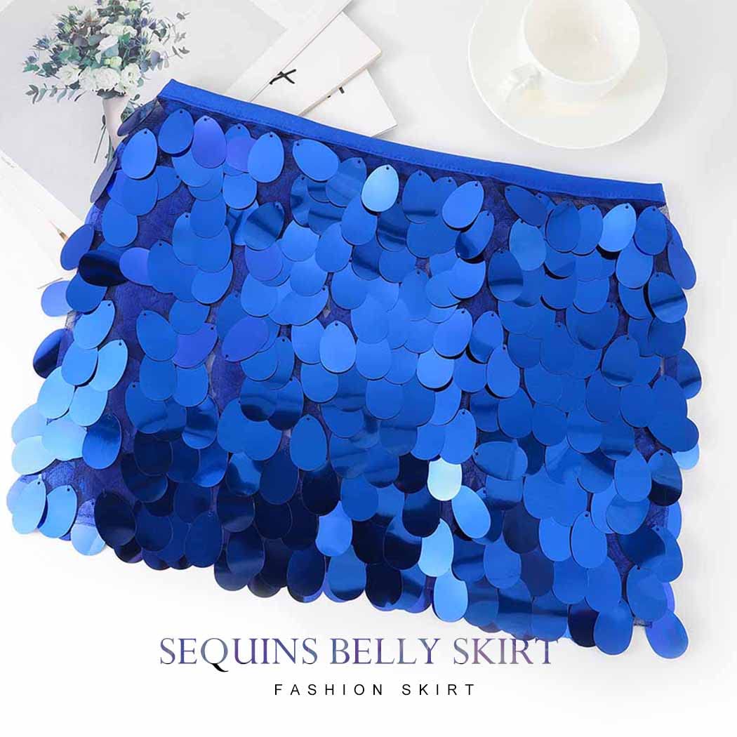 Sparkly Sequin Belly Dance Skirt for Women & Girls - Elegant Hip Scarf Costume for Parties, Performances & Festive Occasions | Perfect for Belly Dancing, Halloween, and Special Events