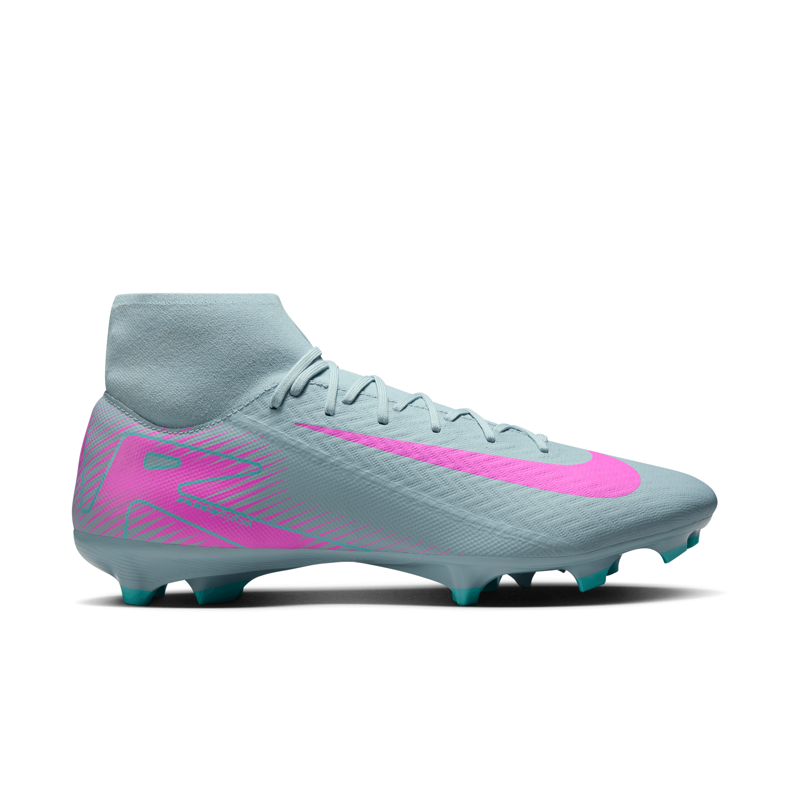 Nike Mercurial Superfly 10 Academy FG/MG Soccer Cleats for Men - Lightweight Football Shoes with Dynamic Fit (Ocean Cube/Pink Blast) - Perfect for Turf & Artificial Grass Training Sessions