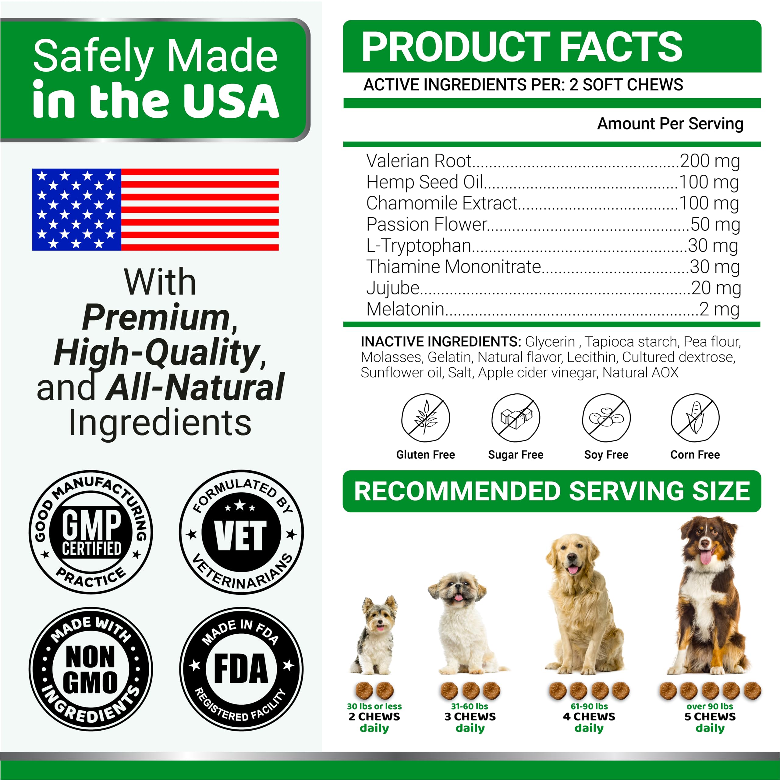 YUMA'S Hemp Calming Chews for Dogs - Natural Anxiety Relief Treats with Melatonin & Hemp Oil - 170 Count - Stress & Barking Control - Separation & Thunderstorm Aid - Made in USA - Perfect for Nervous Pets, Travel, Vet Visits & Fireworks