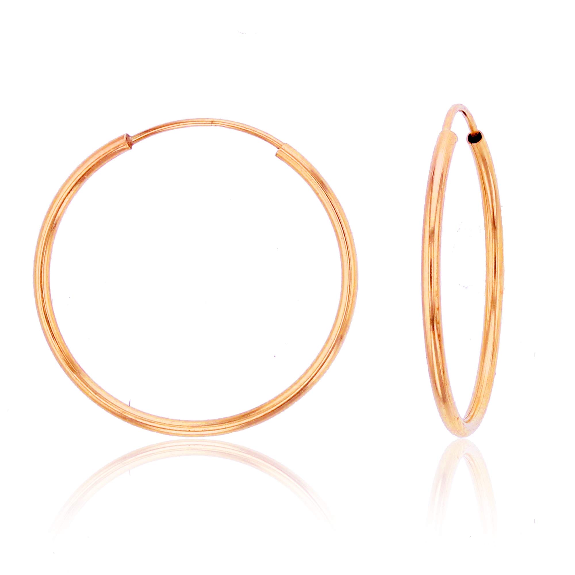 14K Solid Gold Cartilage Hoop Earrings - 1mm Tube Endless Flex Hoops in Yellow, White & Rose Gold | Hypoallergenic Huggie Hoops for Women (10mm-70mm) | Perfect for Everyday Wear, Special Occasions & Gifts