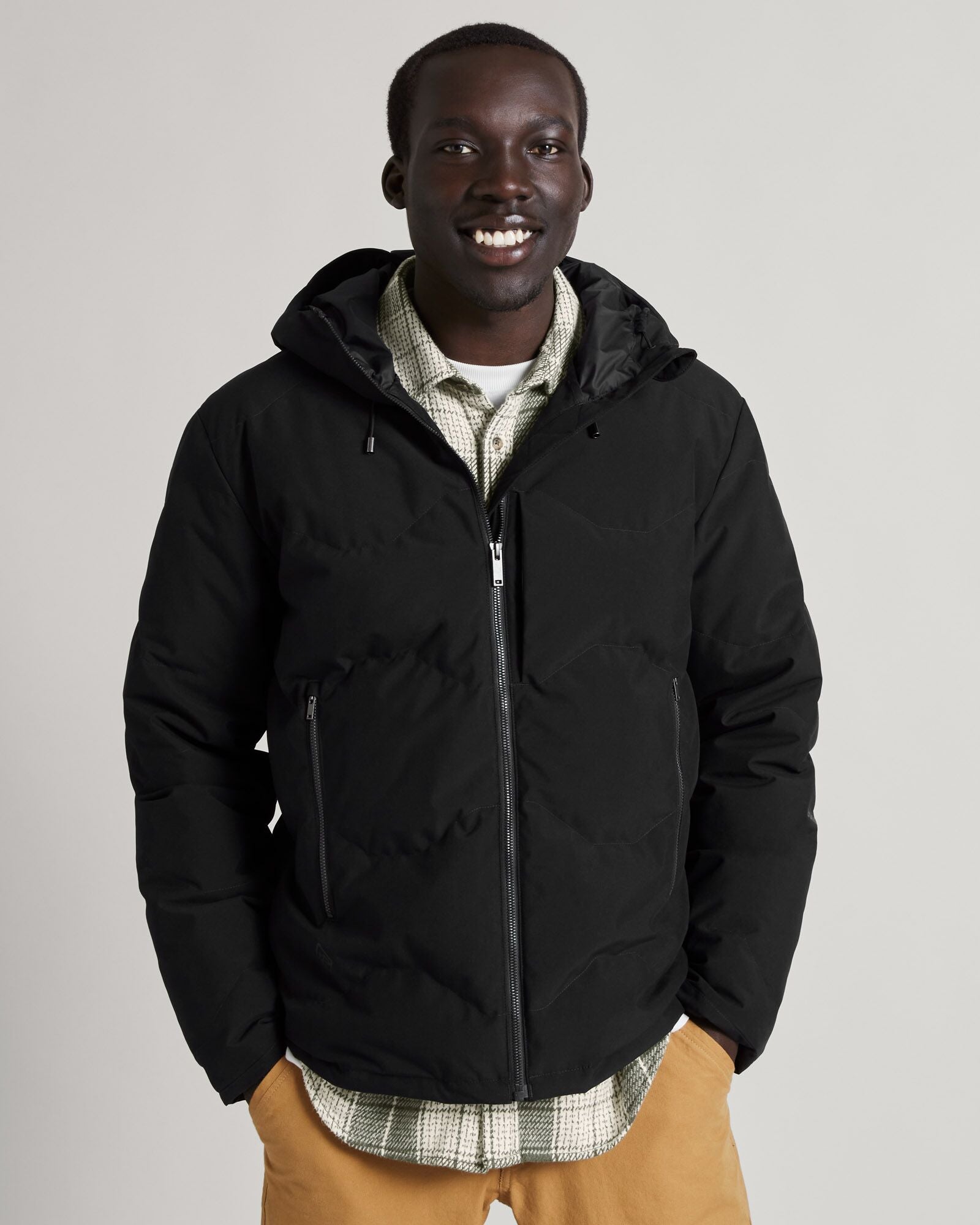 Men's Frisco X Hooded Down Jacket - Lightweight Warm Winter Coat, Waterproof Windproof Puffer Jacket for Outdoor Activities (Black)