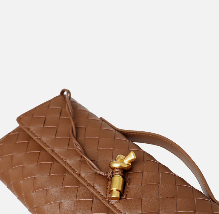 Handmade Woven Leather Clutch Bag for Women - Elegant Small Purse for Evening Parties, Weddings & Special Occasions