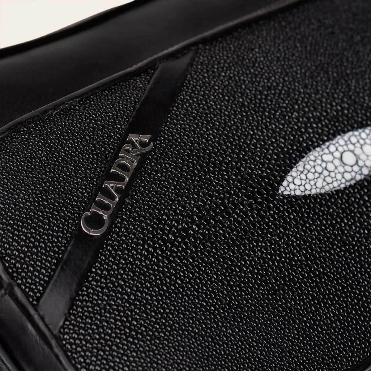 BOC04MA Stylish Black Small Stingray Leather Messenger Bag for Men & Women - Perfect for Work, Travel, and Everyday Use
