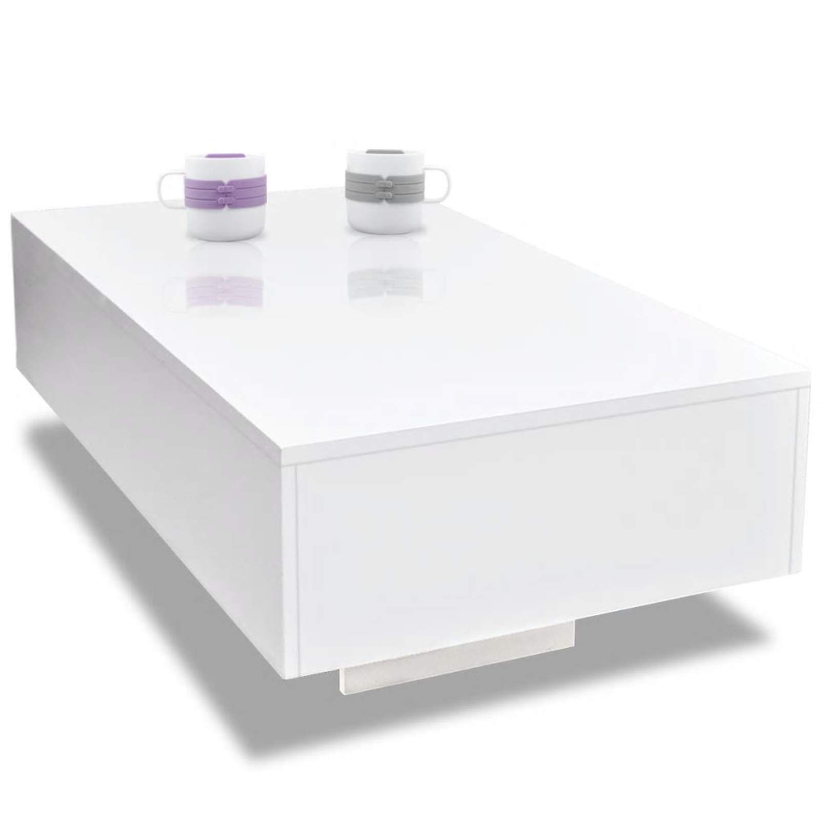 Modern White High Gloss Coffee Table - 33.5