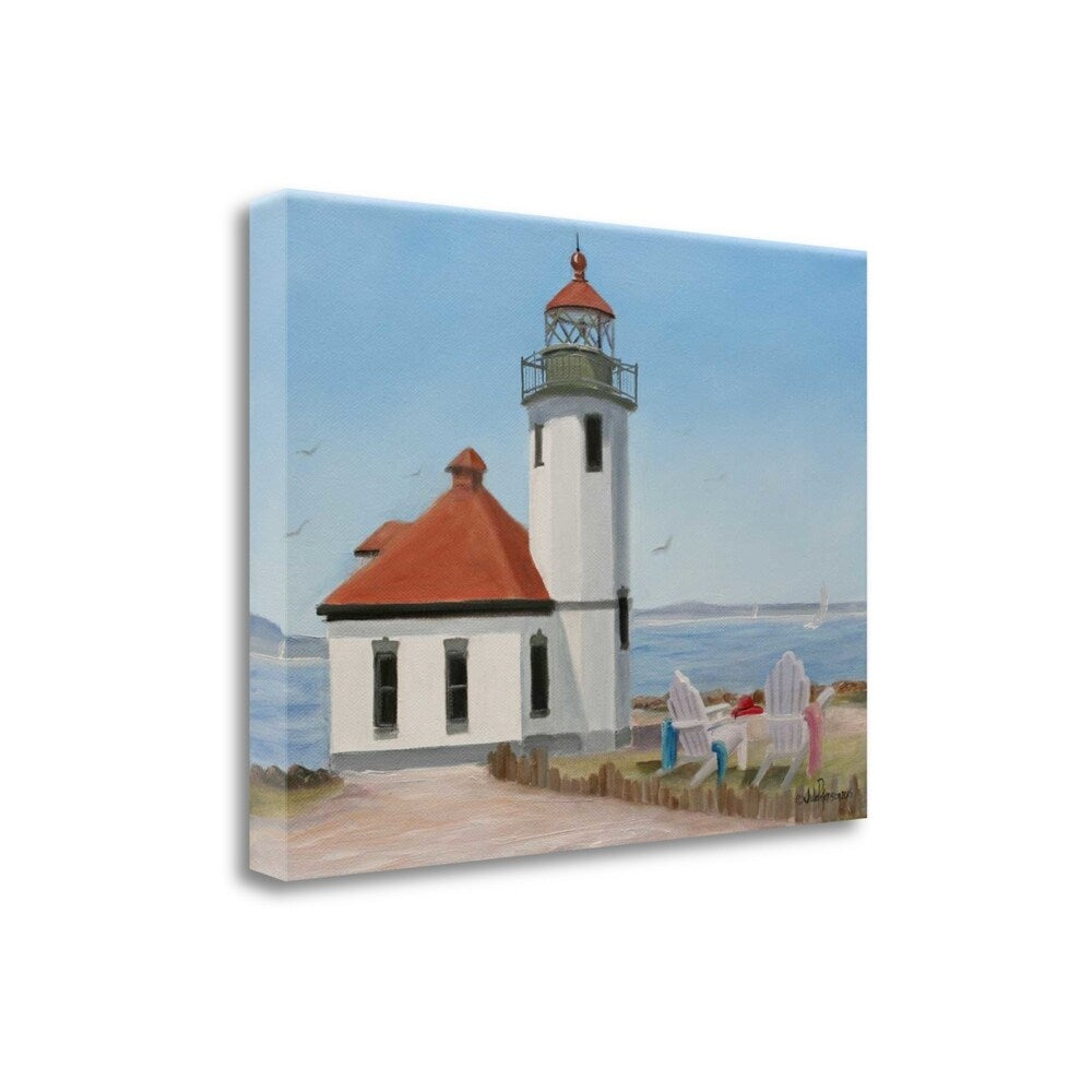 Alki Point Lighthouse by Julie Peterson - Giclee Print on Gallery Wrap Canvas - Perfect for Home Decor, Office Wall Art & Coastal Themed Interior Design