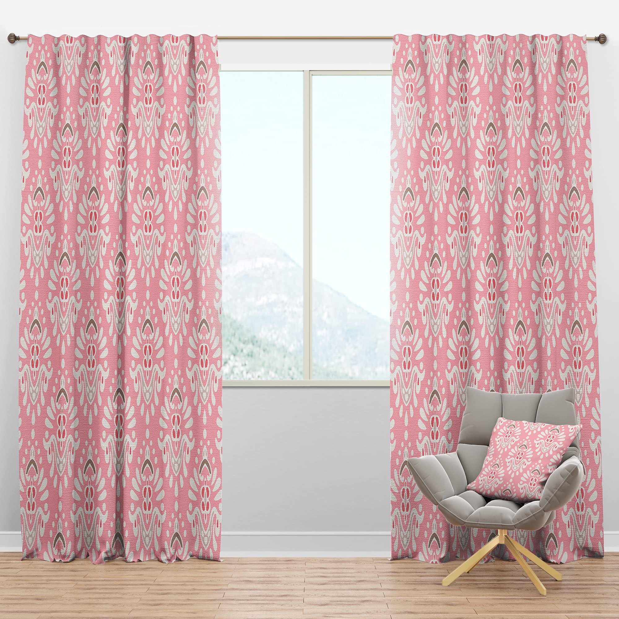 Blackout Curtains Cute Pink Tiled Pattern - Thermal Insulated Bedroom & Living Room Drapes - Single Panel 52x120 Inches - Perfect for Light Blocking, Privacy & Energy Efficiency