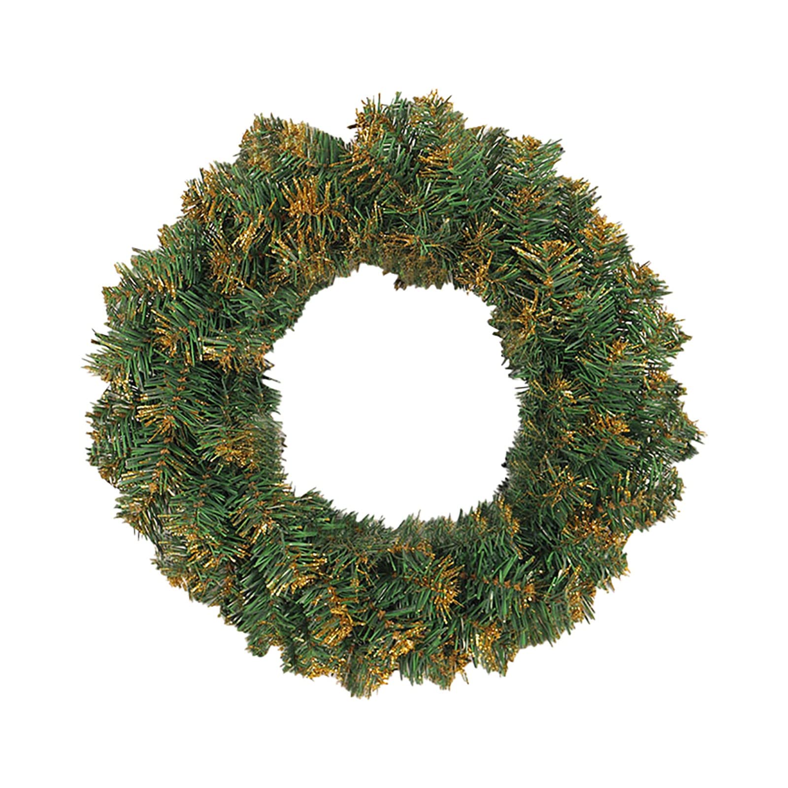 30x30cm Silver & Gold Christmas Wreath Ornaments with Lights - Elegant Holiday Home Decor for Door, Wall, and Fireplace