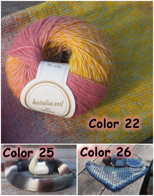 Premium Handpainted Soft Wool Knitting Yarn - Luxury Crochet Thread for DIY Scarves, Sweaters & Crafts (Color 03) - Perfect for Winter Projects, Gift Making & Cozy Home Creations