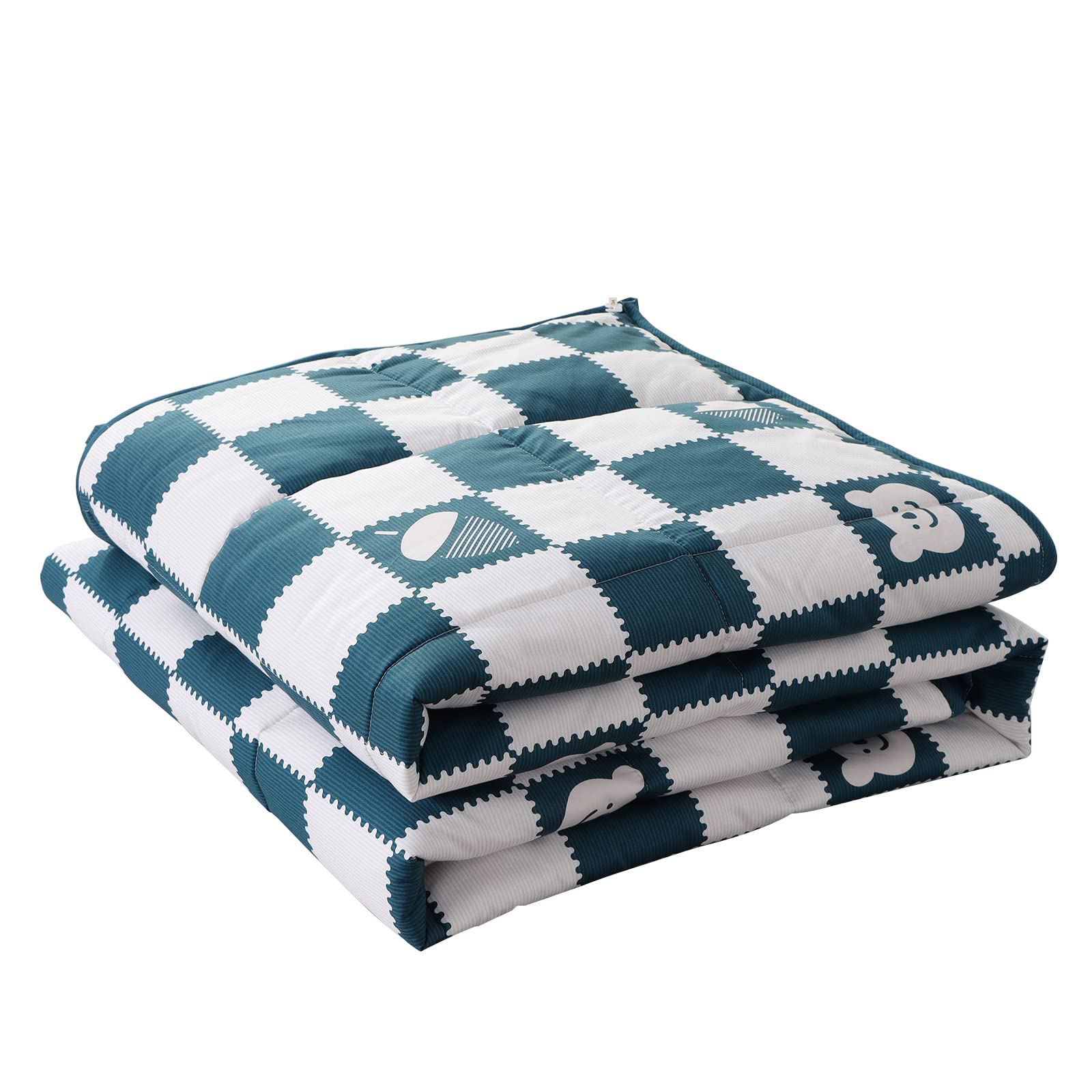 Luxurious 100% Natural Australian Wool Comforter/Duvet - Queen Size, All Seasons, Noiseless Blue Printed Cotton Shell - Perfect for Cozy Bedroom & Guest Room Comfort (Blue)