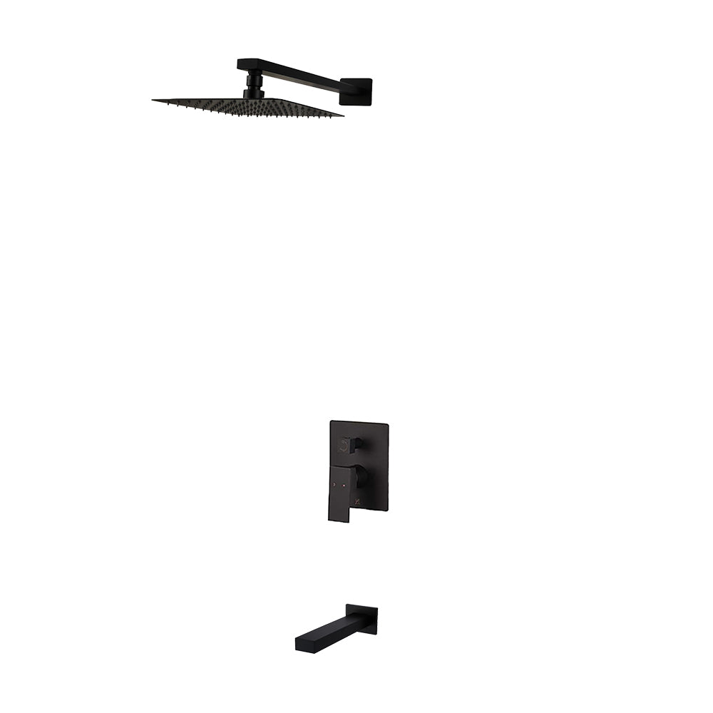 KODAEN F54104B Two-Way Pressure Balance Shower Set - Square Design with 4 Finish Options for Modern Bathroom Upgrade