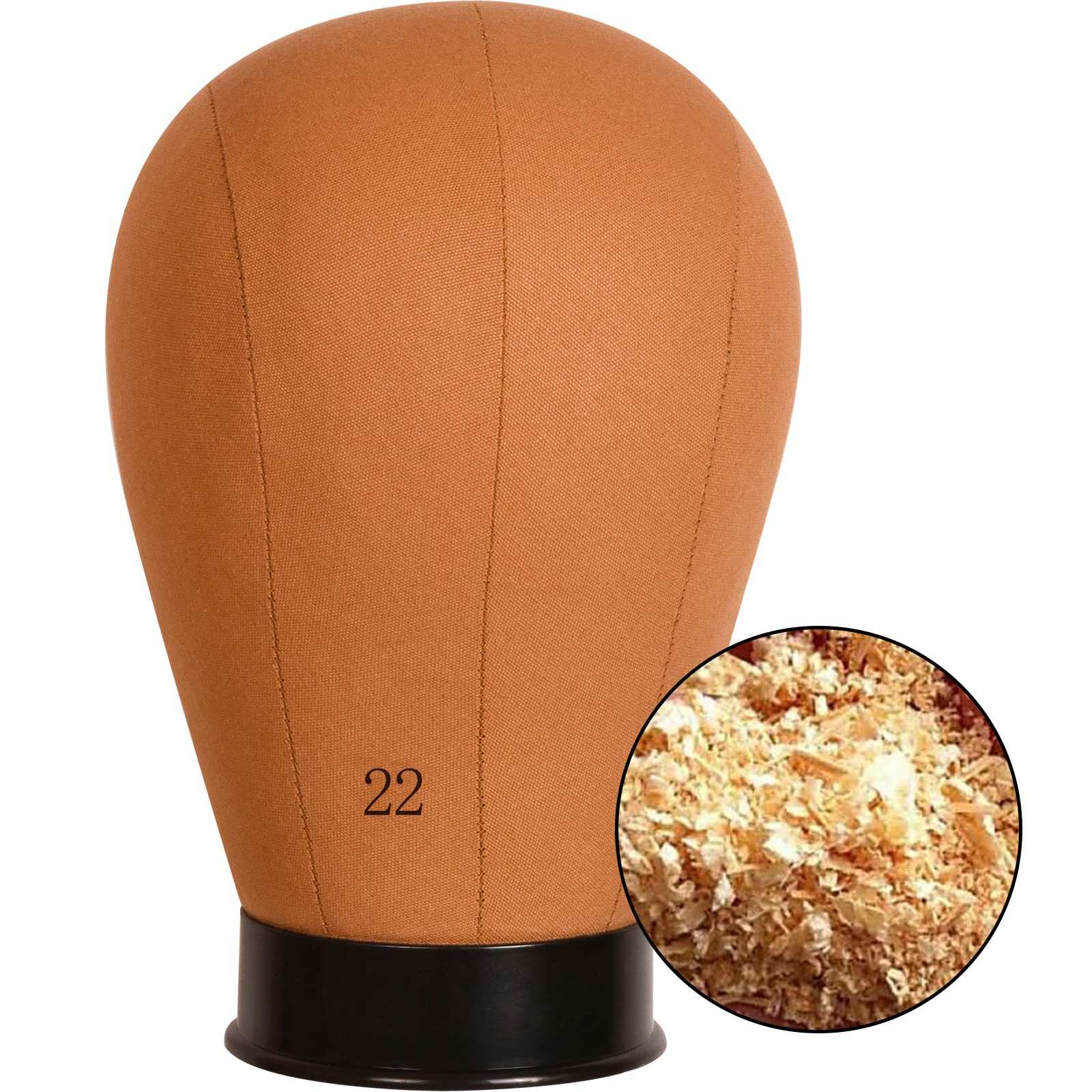 22 Inch Cork Canvas Mannequin Head for Wig Making & Display - Durable Wig Stand with Mounting Holes (22