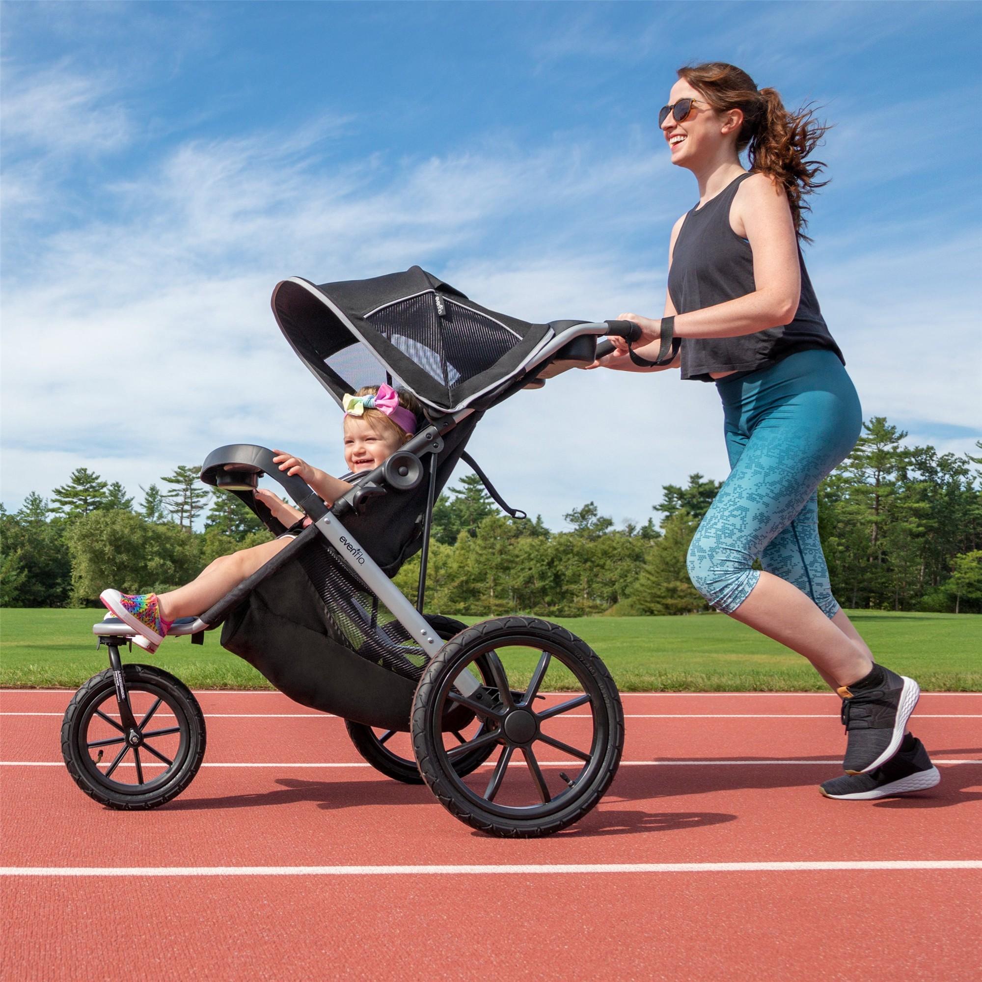 Evenflo Victory Plus Jogging Stroller Travel System - Lightweight All-Terrain Baby Stroller with Car Seat | Perfect for Running, Hiking & Outdoor Adventures with Your Baby