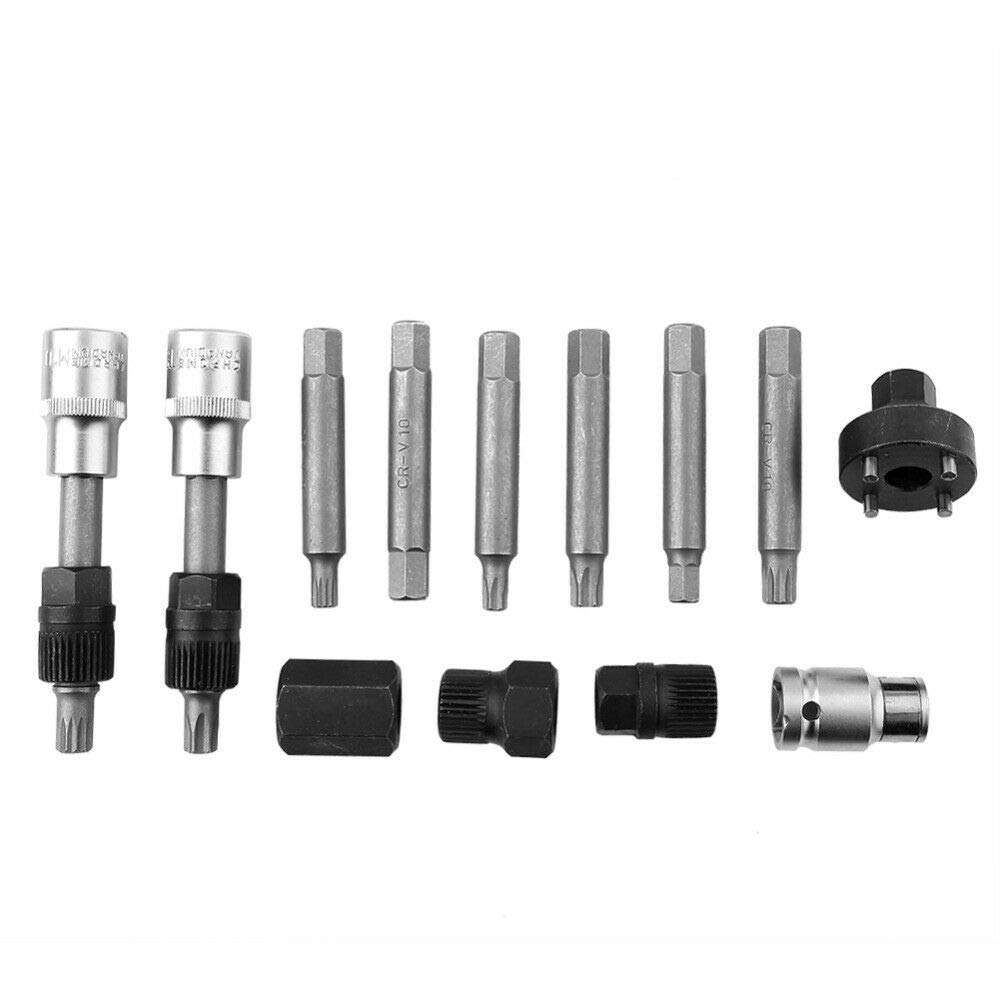 MASO 13PCS Universal Alternator Tool Set - Professional Car Repair Kit with Freewheel Pulley Removal Sockets - Perfect for Auto Mechanics & DIY Enthusiasts - Ideal for Alternator Replacement, Belt Tensioner Service & Engine Maintenance