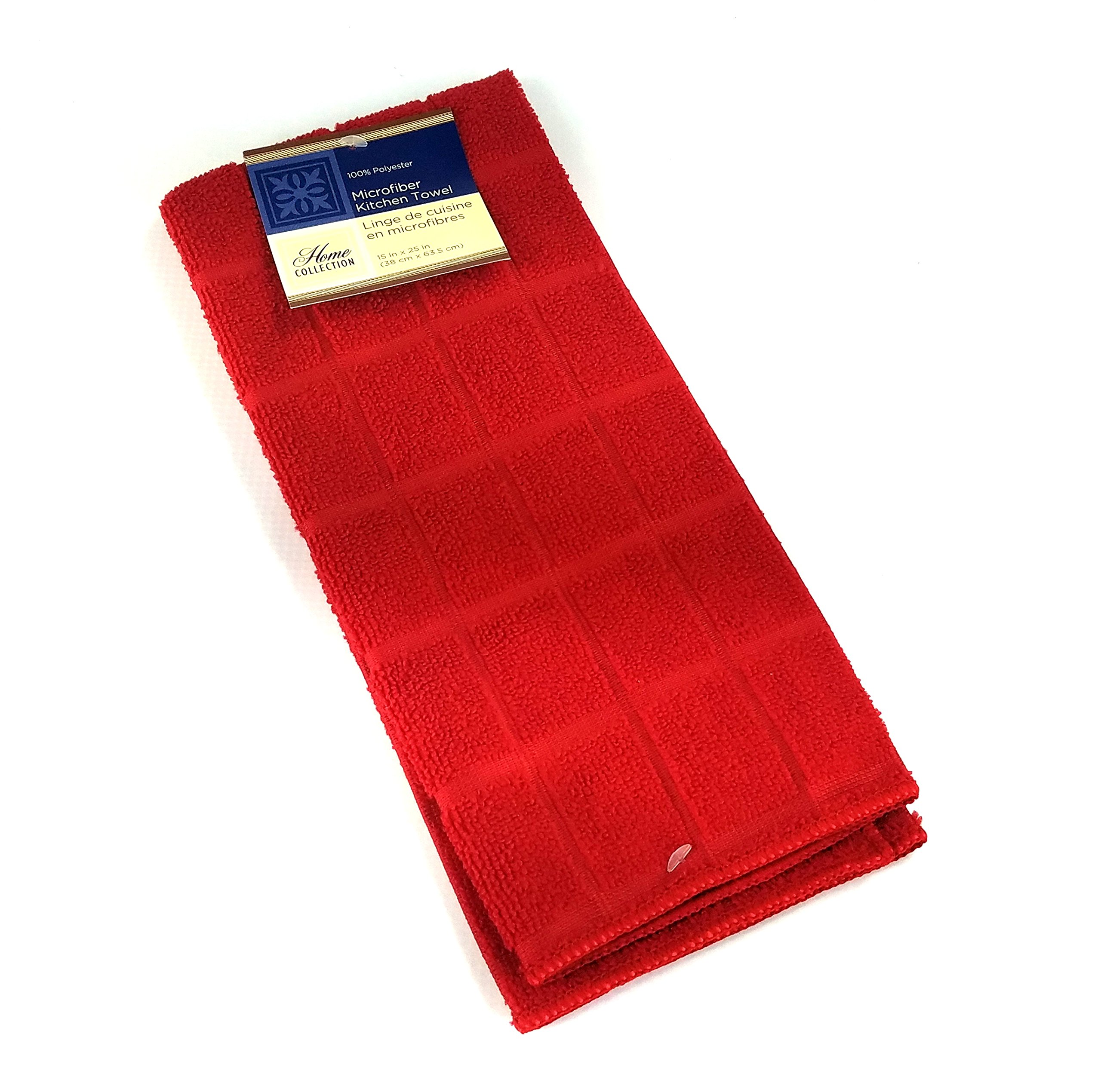 Premium Microfiber Dish Towels Set of 3 - Super Absorbent Kitchen Cleaning Cloths for Washing Dishes, Drying Hands & Counter Cleaning - Red Kitchen Accessories for Home & Restaurant Use
