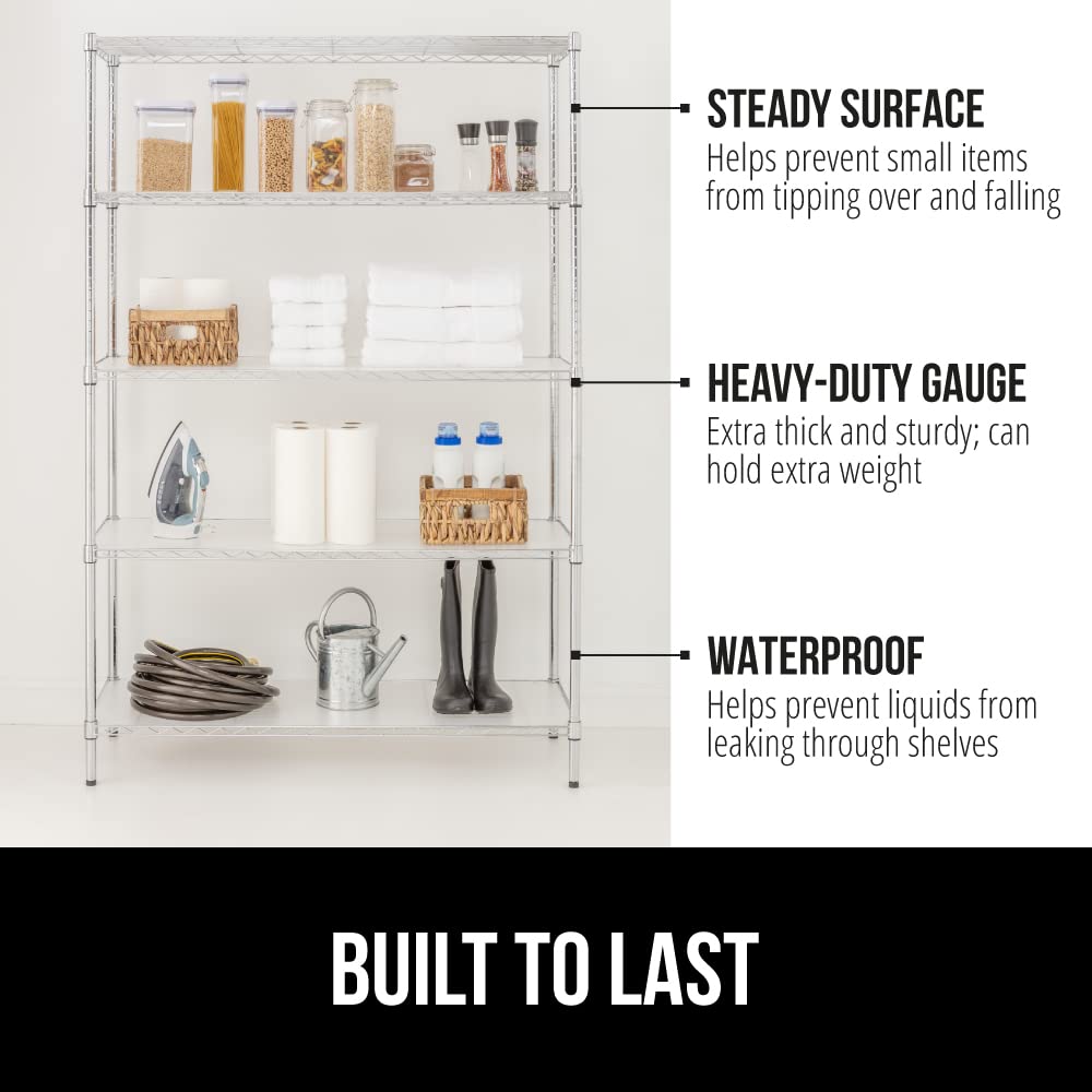 GORILLA GRIP ShelfGuard Wire Shelf Liner - Set of 3 Waterproof Shelf Liners (14x24 Inches) for Amazon Basics Shelving Units | Organize Metal Rack Shelves, Kitchen Cabinets, Cupboards & Pantries | Clear Non-Slip Surface for Secure Storage & Easy Cleaning