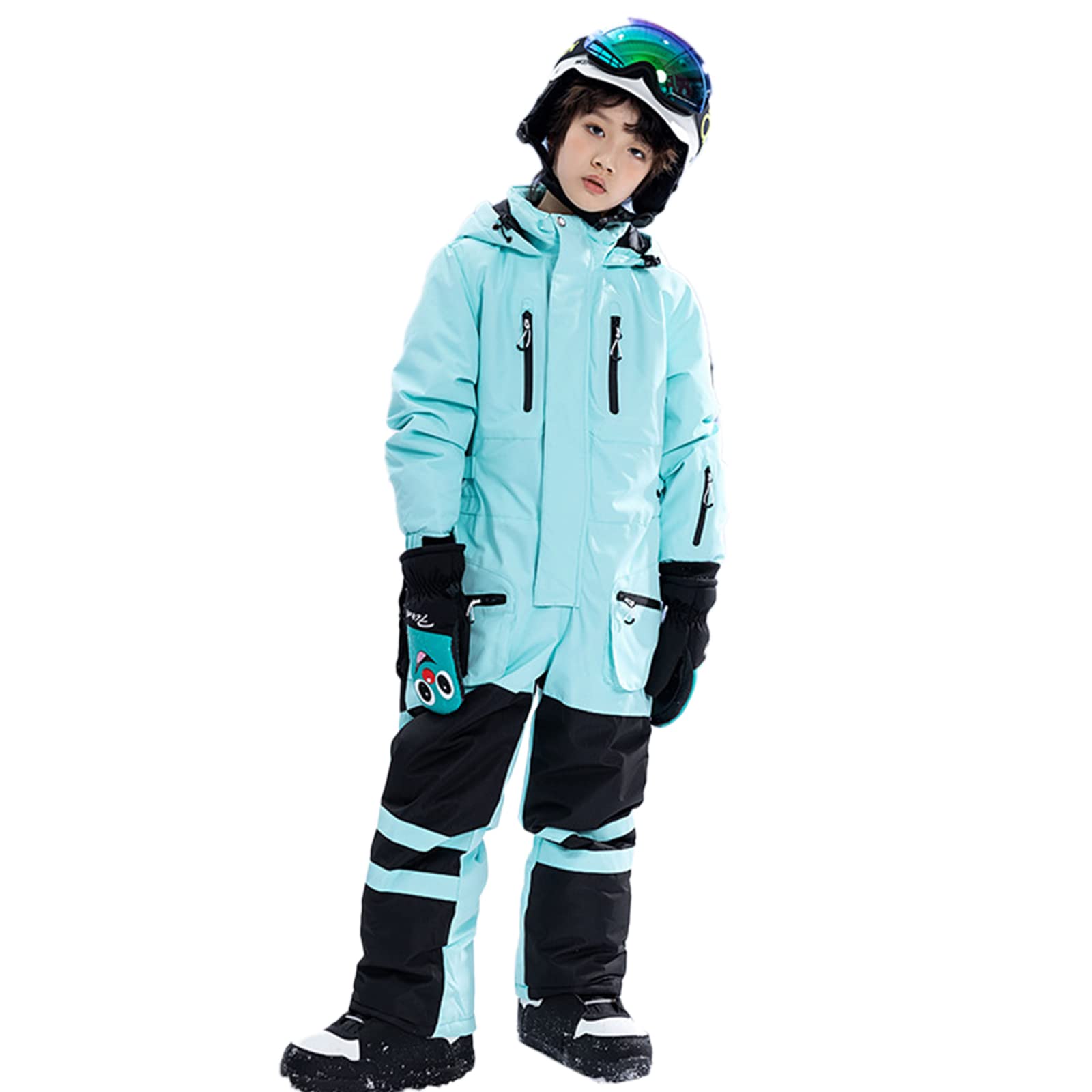 **Kids' Windproof Waterproof Snow Suit - Boys & Girls One-Piece Ski Overalls for Snowboarding & Winter Outdoor Activities**    *(Perfect for Skiing, Snow Play, and Cold Weather Adventures!)*