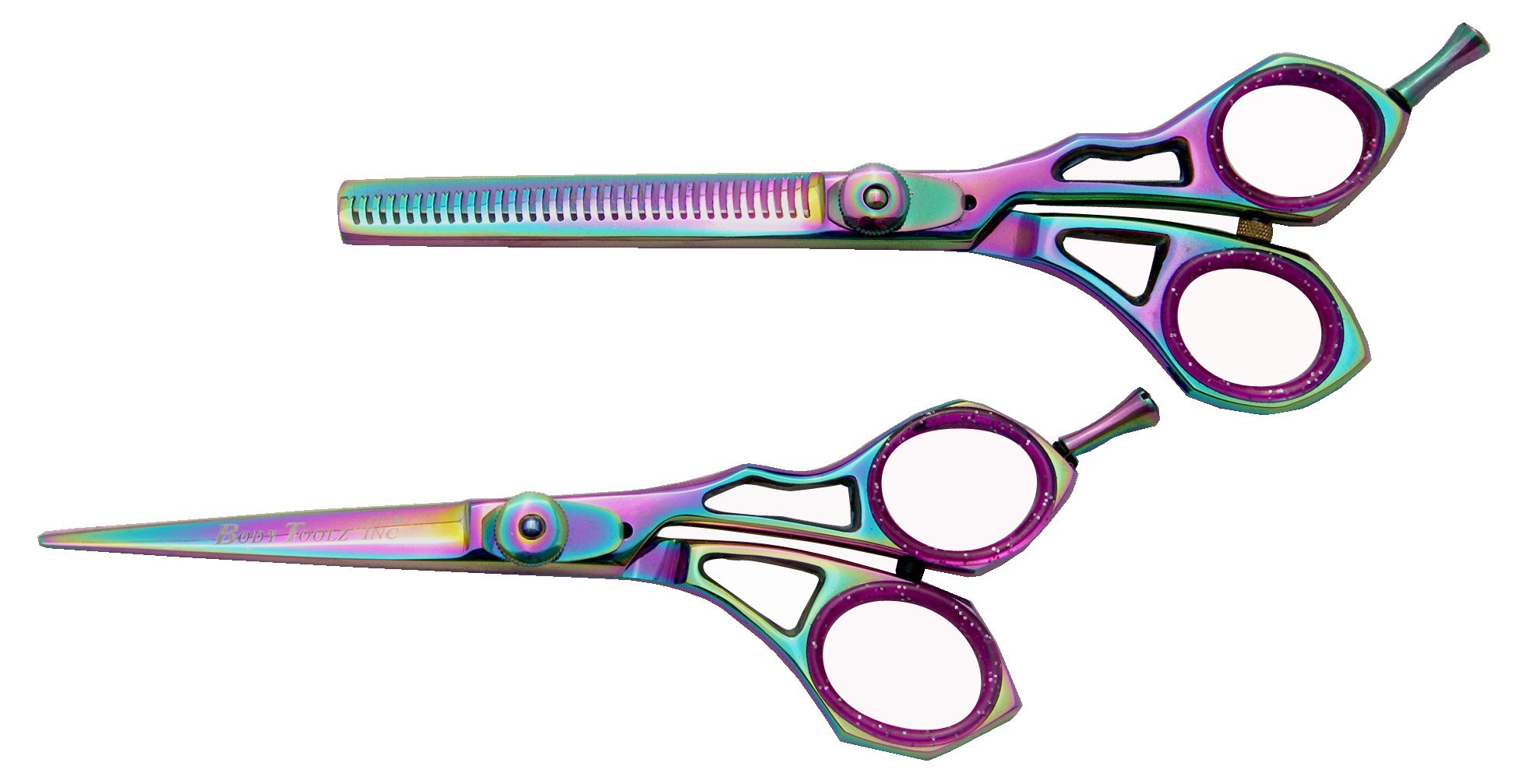 Body Toolz Professional Titanium Hair Thinning Shears & Hair Cutting Scissors Set - Precision Styling Tools for Barbers, Hairstylists & Home Use