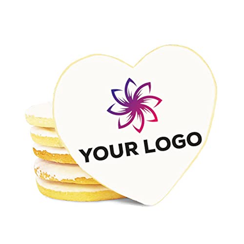 Custom Sugar Cookies (25 Count) - Personalized with Your Business Logo or Text - Heart Shaped 4