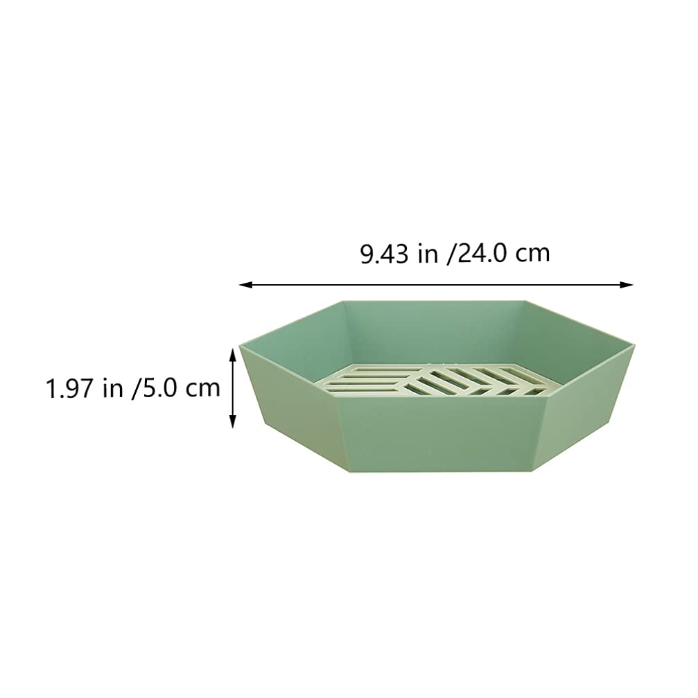Hexagon Plastic Fruit Drainer Basket - Multi-Purpose Kitchen Draining Tray for Fruits, Snacks & Tea - Creative Home Fruit Plate for Parties, Picnics & Daily Use