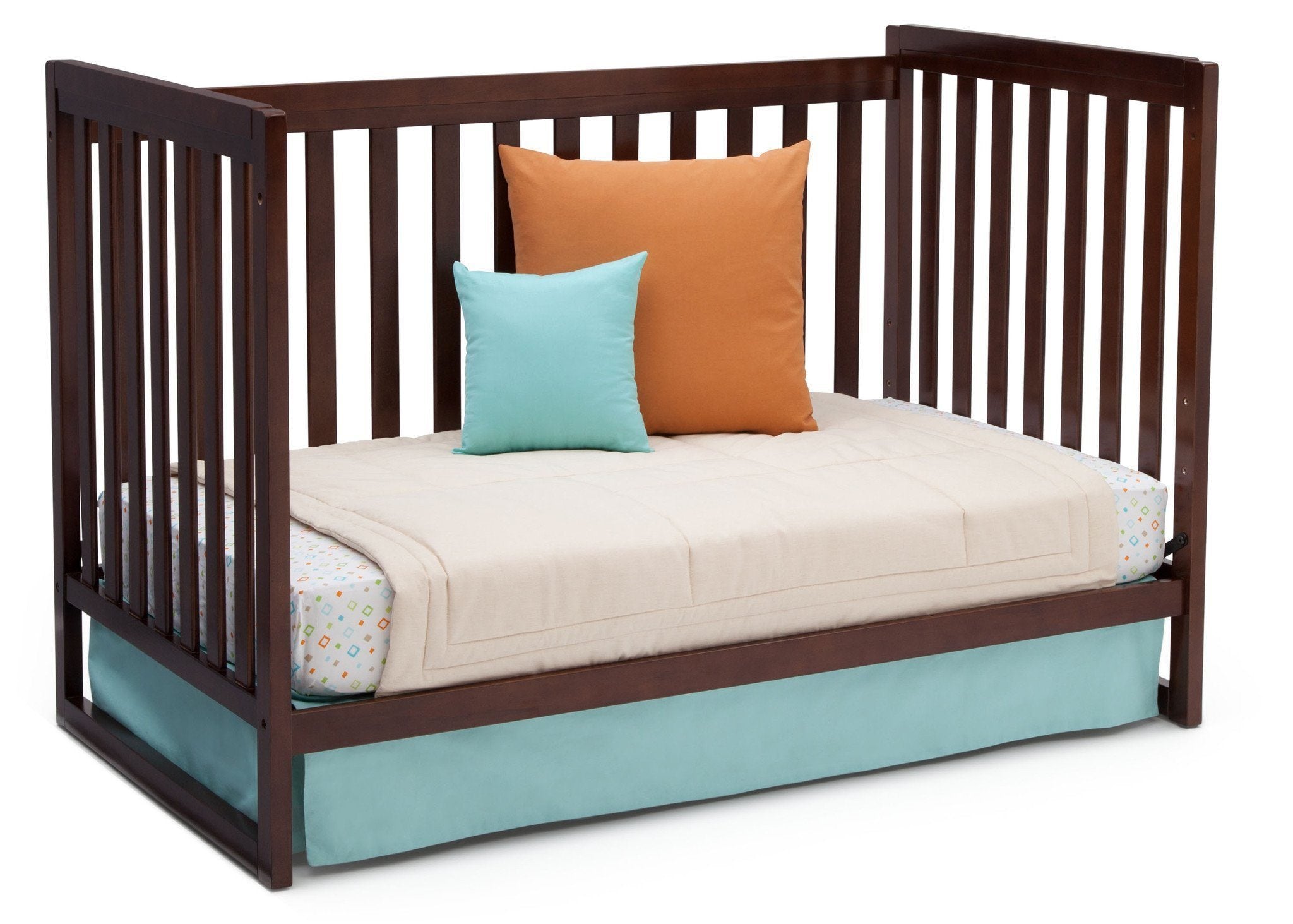 Urban Classic 3-in-1 Convertible Baby Crib with Toddler Rail - White Nursery Furniture for Newborns to Toddlers | Perfect for Small Spaces & Modern Nurseries