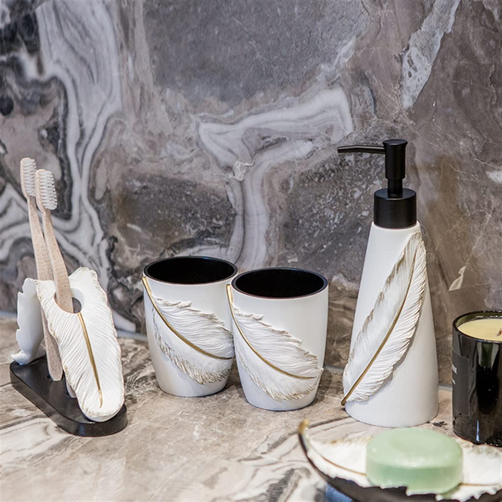 Toothbrush Holder & Mouthwash Cup Set - Bathroom Organizer for Sink Countertop | Perfect for Home, Hotel, and Travel Use