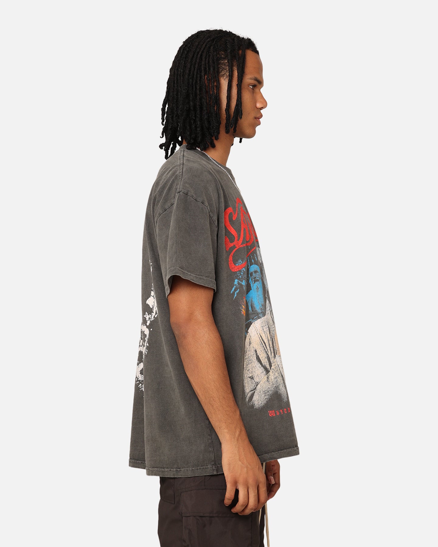 Lord of the Rings Saruman Heavyweight T-Shirt - Black Vintage Wash | Officially Licensed LOTR Merchandise | Perfect for Cosplay, Comic Con & Fantasy Fans