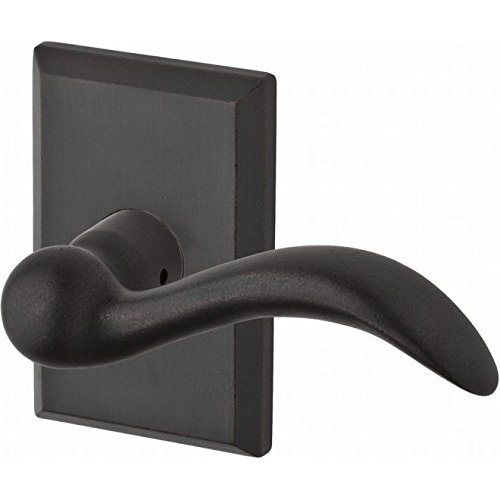 Dark Bronze Privacy Arch Lever Door Handle - Rustic Square Rose Design for Bedroom & Bathroom Doors - Perfect for Home, Office & Commercial Spaces