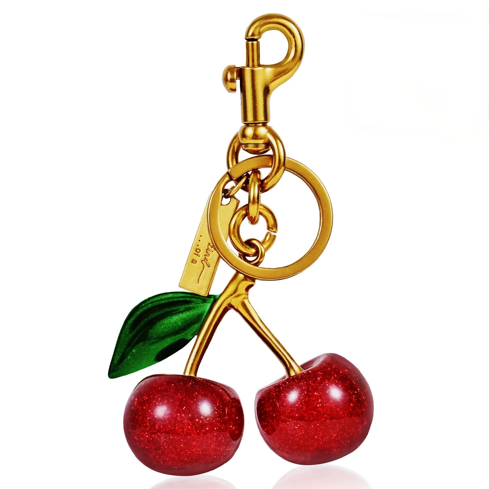 Cherry Keychain for Women - Cute Cherry Bag Charms & Purse Accessories - Perfect Birthday & Christmas Gifts for Her - Great for Handbags, Backpacks & Keyrings