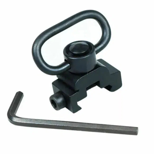 QD Sling Swivel with Picatinny Rail Mount - Quick Detach Sling Attachment for Rifles, Shotguns & Tactical Gear - Perfect for Hunting, Shooting & Outdoor Adventures