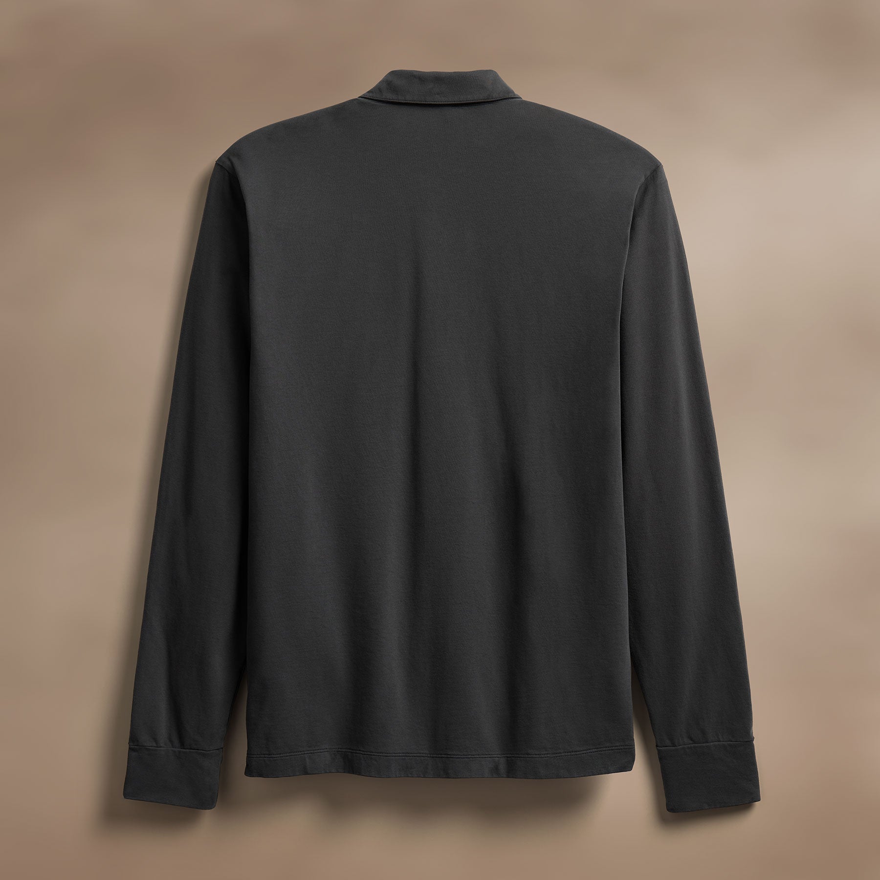 Premium Heavyweight Luxe Jersey Long Sleeve Polo Shirt for Men - Comfortable & Stylish Magma Color - Perfect for Business Casual, Golf & Everyday Wear