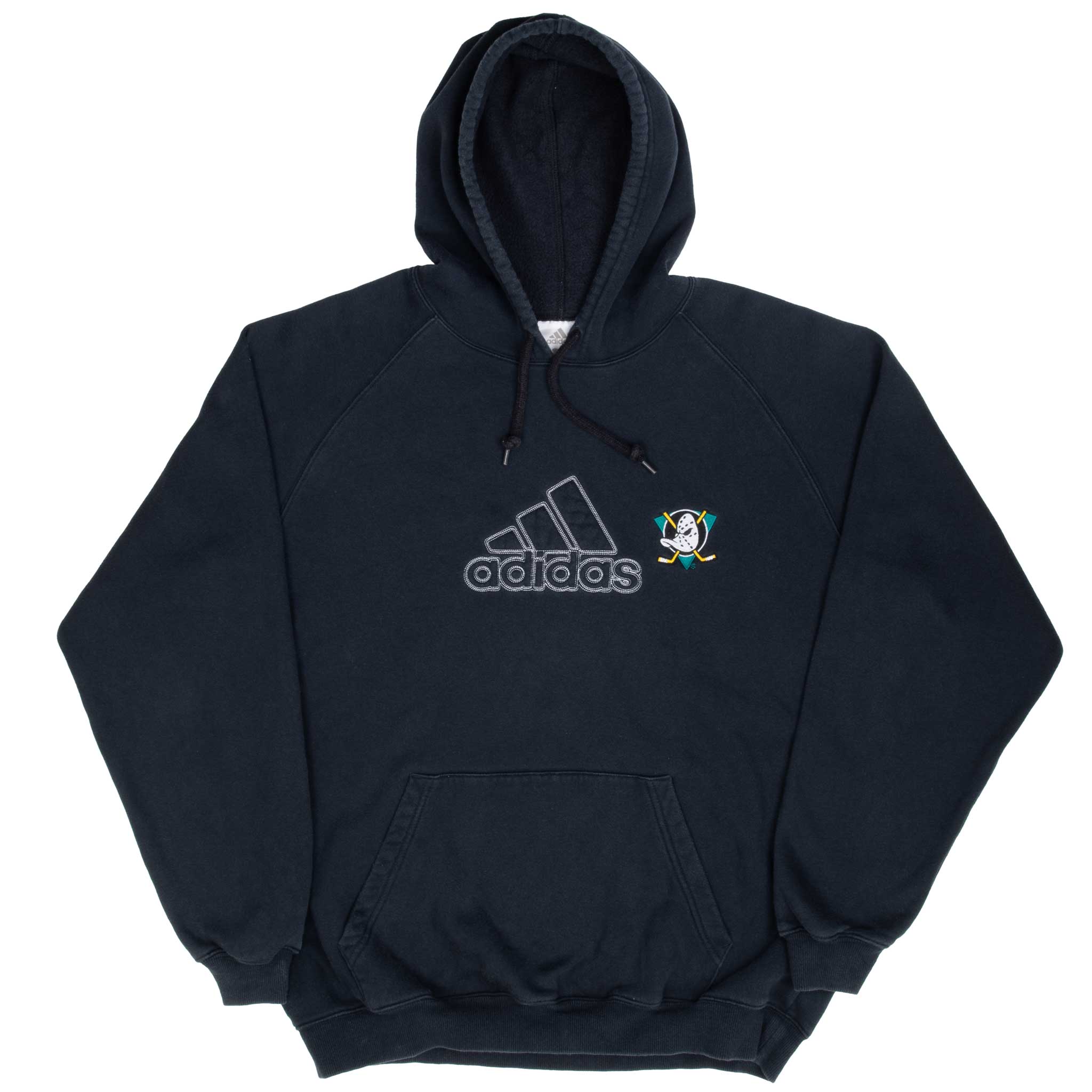 Vintage Adidas NHL Anaheim Mighty Ducks Hoodie 2000s Sweatshirt - Size Large - Retro Hockey Fan Gift & Casual Streetwear