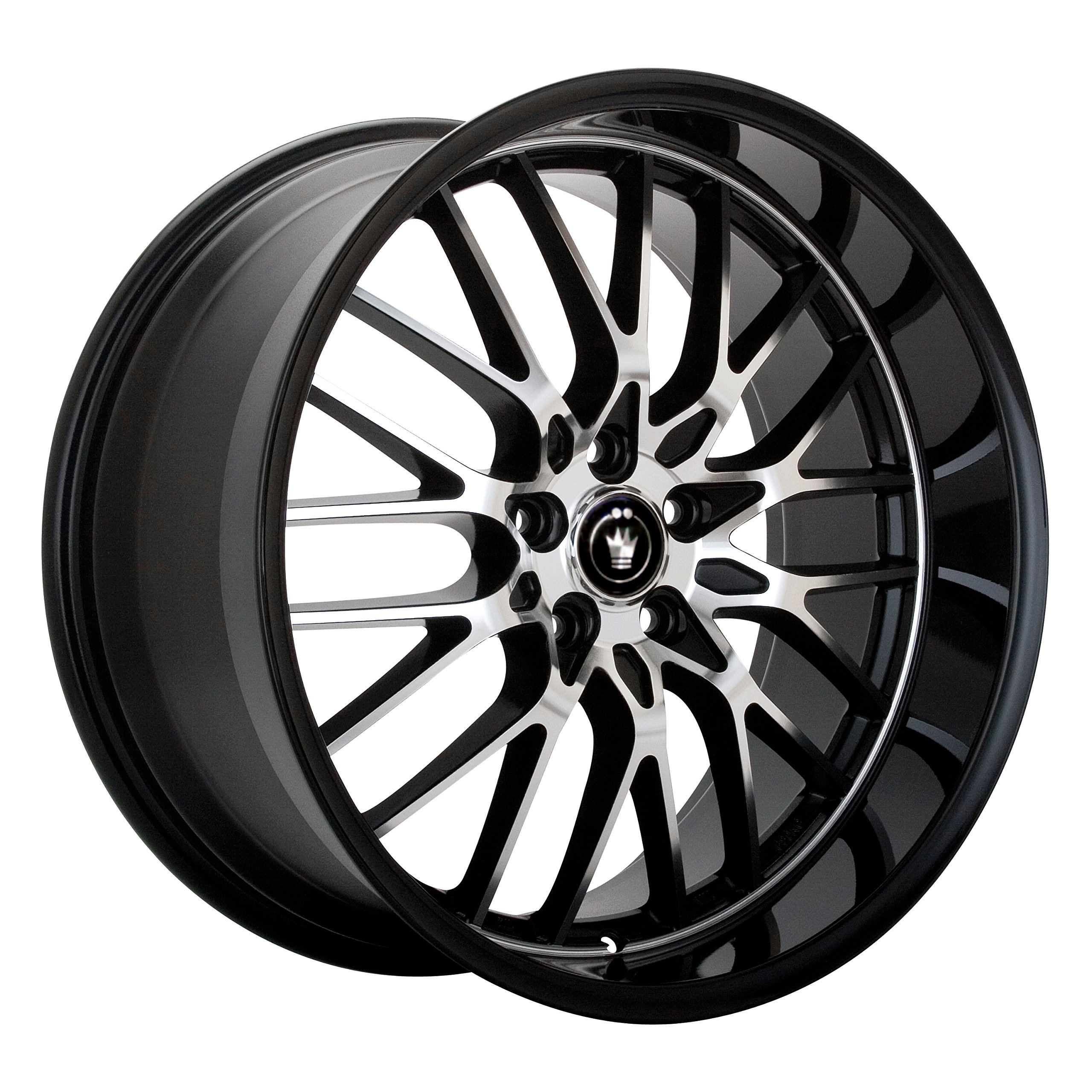 Konig Lace Black Wheel 16x7 Inches 5x110mm Bolt Pattern - High Performance Machined Face Alloy Rims for Cars, Trucks & SUVs - Perfect for Street Racing & Custom Builds