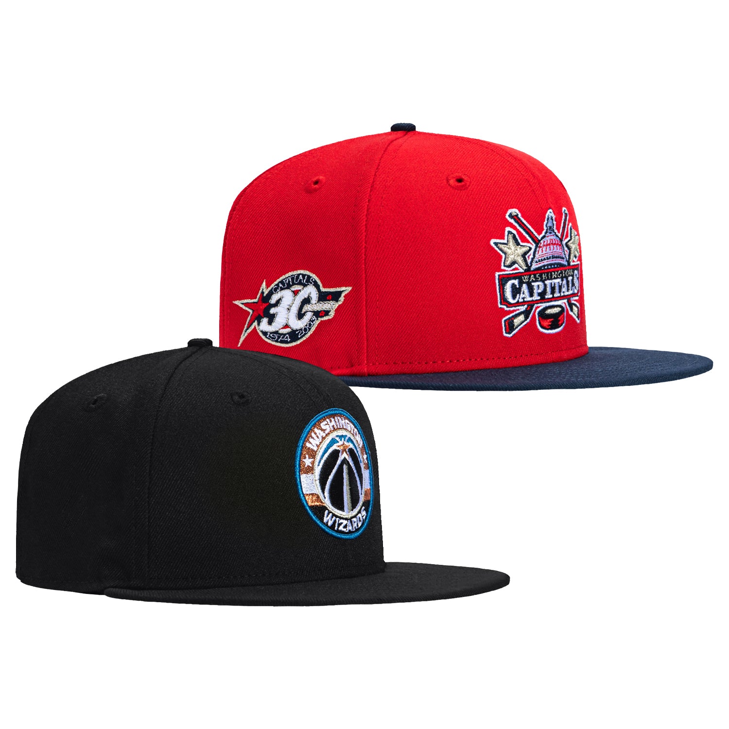 New Era 59Fifty NBA x NHL Crossover Washington Pack Snapback Hat - Official Licensed Sports Cap for Basketball & Hockey Fans - Perfect for Game Day, Streetwear & Collectors
