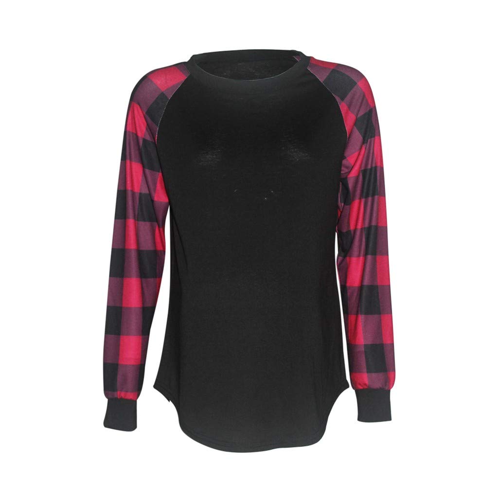 Maternity Tunic Tops for Women - Side Ruched Christmas Pregnancy Shirt with Long Sleeve & Plaid Design (Sizes S-2XL) | Comfortable Maternity Clothes for Holiday Parties & Casual Wear