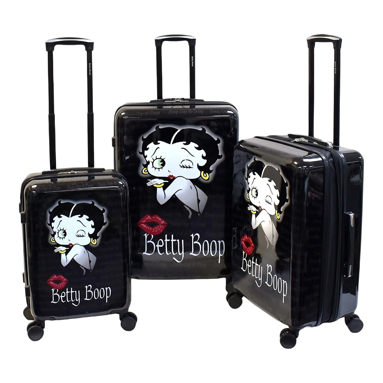 Betty Boop Themed Hard Shell Luggage Set - 3-Piece Carry-On, Medium & Large Suitcases with Spinner Wheels, Expandable Design & TSA Lock - Stylish Travel Essentials for Betty Boop Fans (Perfect for Air Travel, Road Trips & Vacation Getaways)