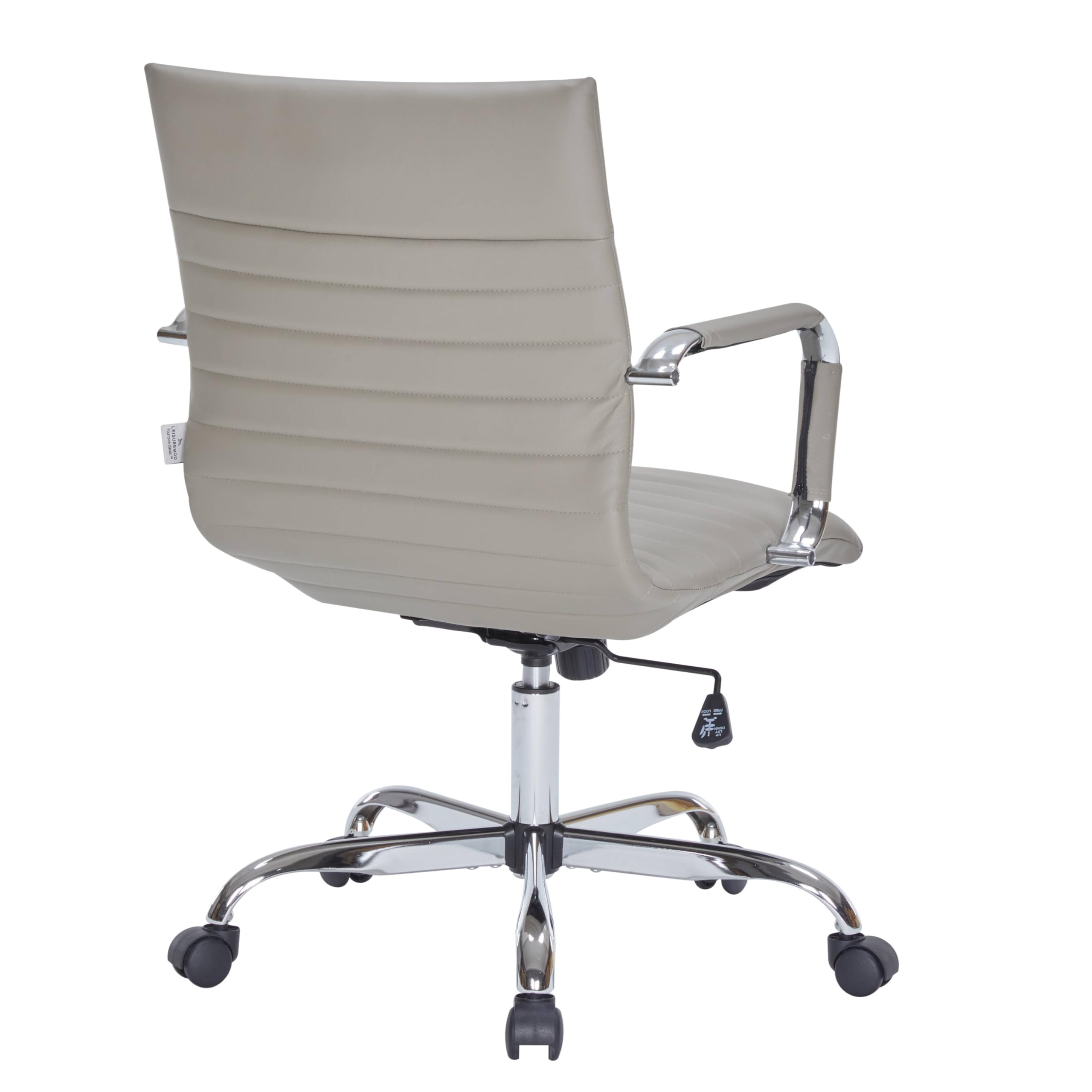Premium Leather Executive Office Chair - LeisureMod Harris Ergonomic Swivel Chair with Adjustable Height & Lumbar Support, Tan - Perfect for Home Office, Conference Rooms & Workspaces