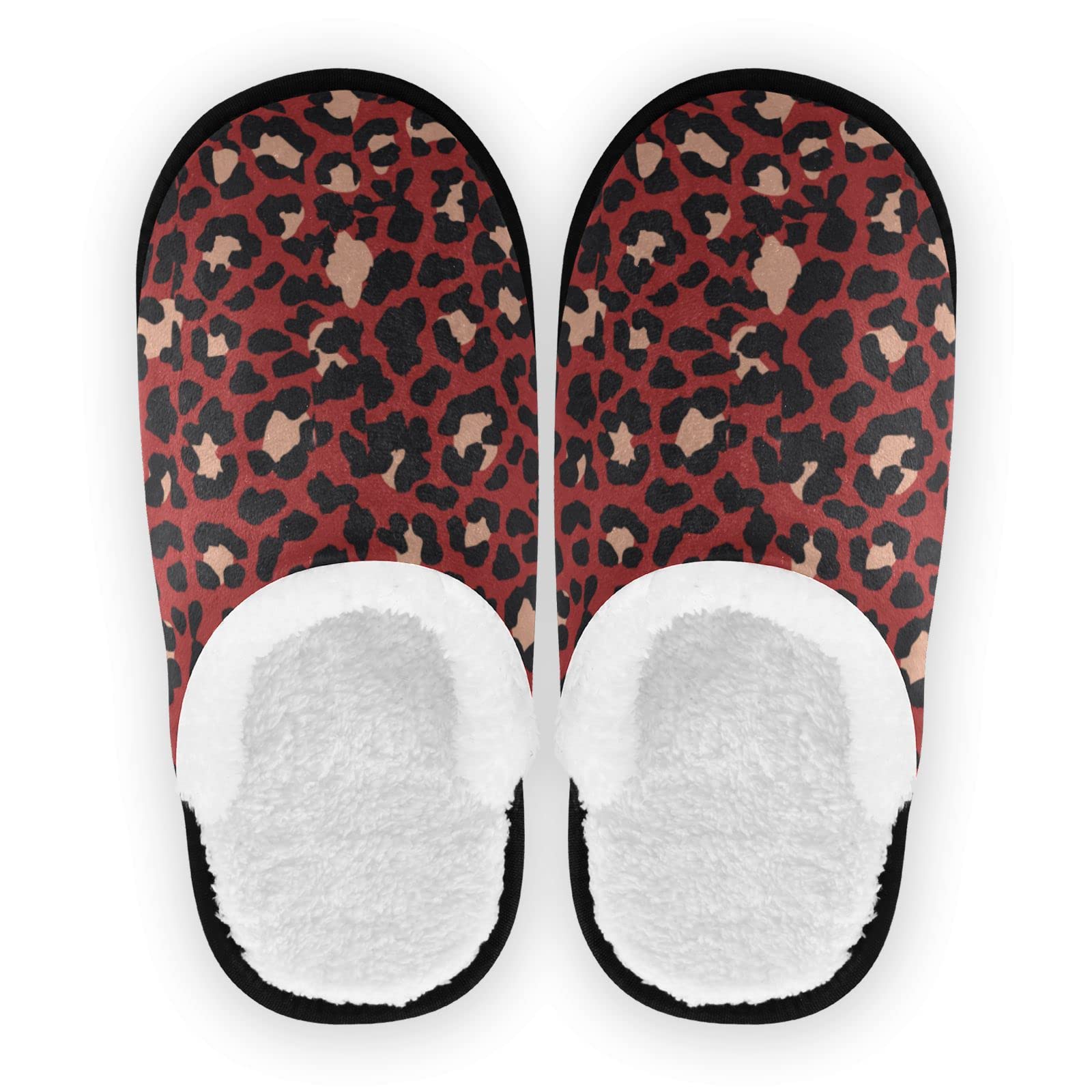 Vozoza Memory Foam Slippers for Women & Men - Soft Leopard Print House Shoes with Non-Slip Sole for Indoor/Outdoor Use, Travel & Spa - Cozy Home, Hotel & Relaxation Wear