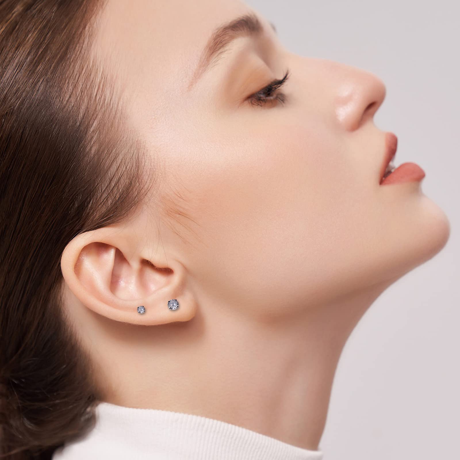 5 Pack Tiny Cartilage Stud Earrings for Women & Men - 3-8mm Flat Back CZ Screw Back Hypoallergenic Helix Piercing Jewelry in Gold | Perfect for Daily Wear, Gifts & Professional Settings