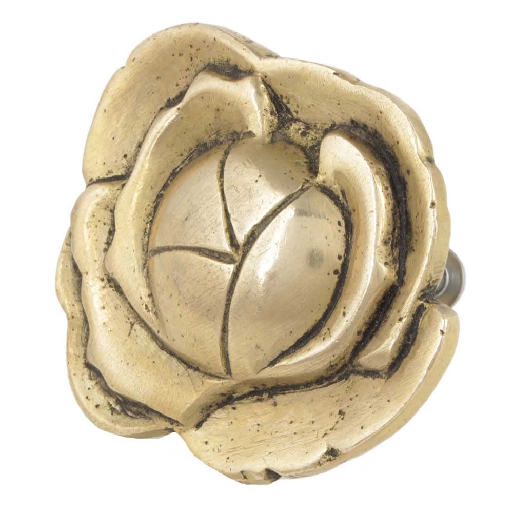 8 Pack Brass Gold Cabbage Drawer Knobs - Kitchen Cabinet & Nursery Decor