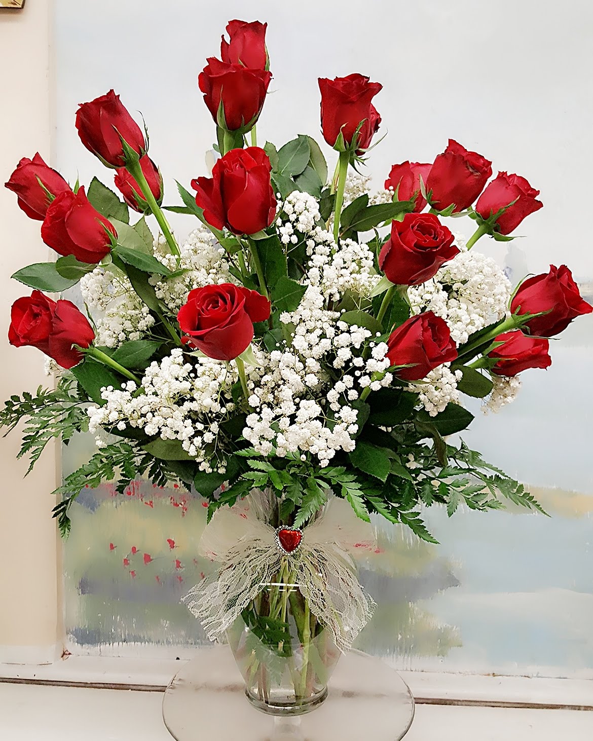 18 Luxury Red Rose Bouquet - Fresh Long Stem Roses for Anniversary, Valentine's Day & Romantic Gifts - Perfect for Weddings, Proposals & Home Decor