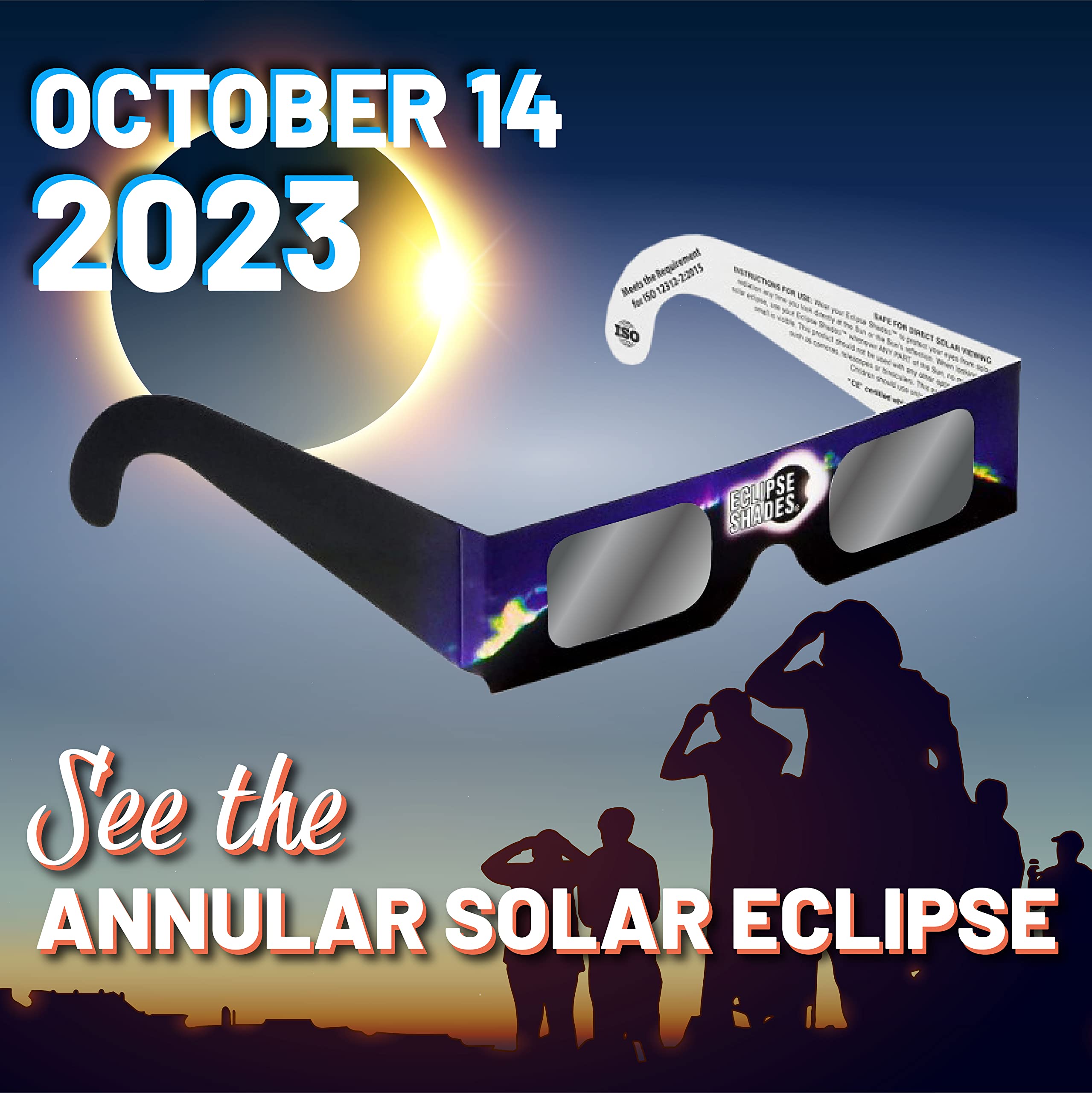 Rainbow Symphony Solar Eclipse Glasses - CE & ISO Certified Safe for Direct Sun Viewing - USA Made (100 Pack) - Perfect for Solar Events, Astronomy Enthusiasts & Classroom Science Activities