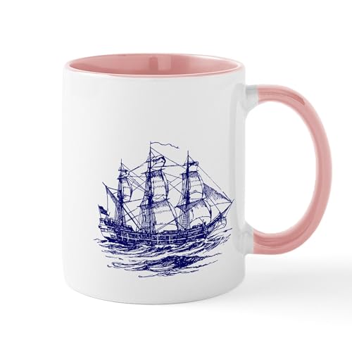 White/Pink Inside - Vintage Clipper Ship Mug