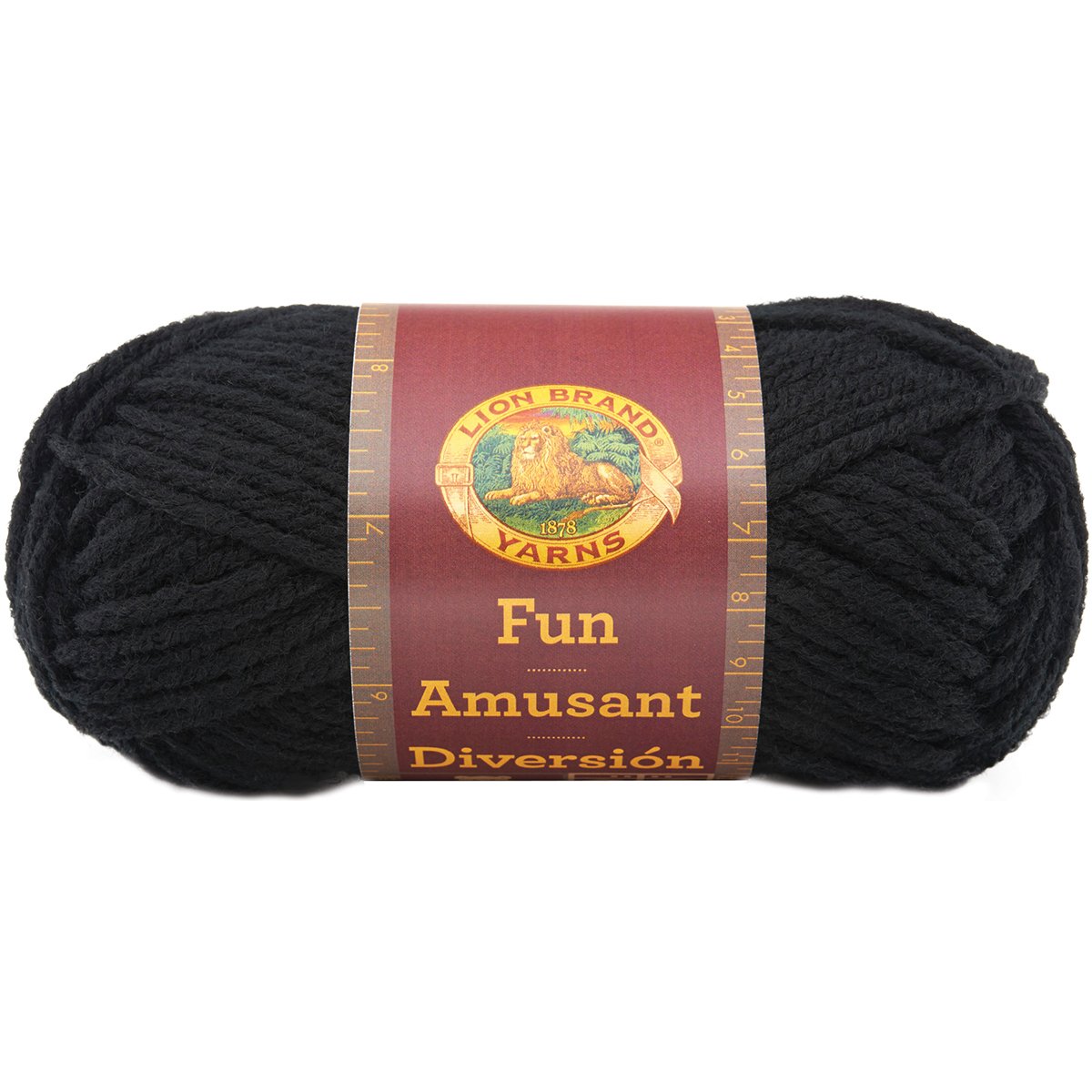 Lion Brand Yarn 99-153 Fun Yarn - Soft & Durable Black Crochet & Knitting Yarn for DIY Crafts, Sweaters, Scarves & Home Decor Projects