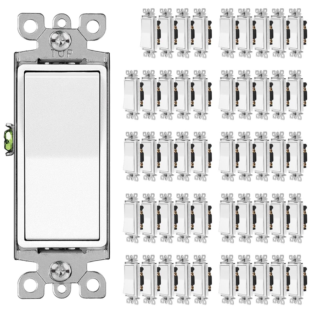 CML 3-Way Decorator Paddle Rocker Wall Light Switch - Single Pole or 3-Way, 15A 120V/277V, Gloss White - Perfect for Living Rooms, Bedrooms & Offices - 3-Year Warranty