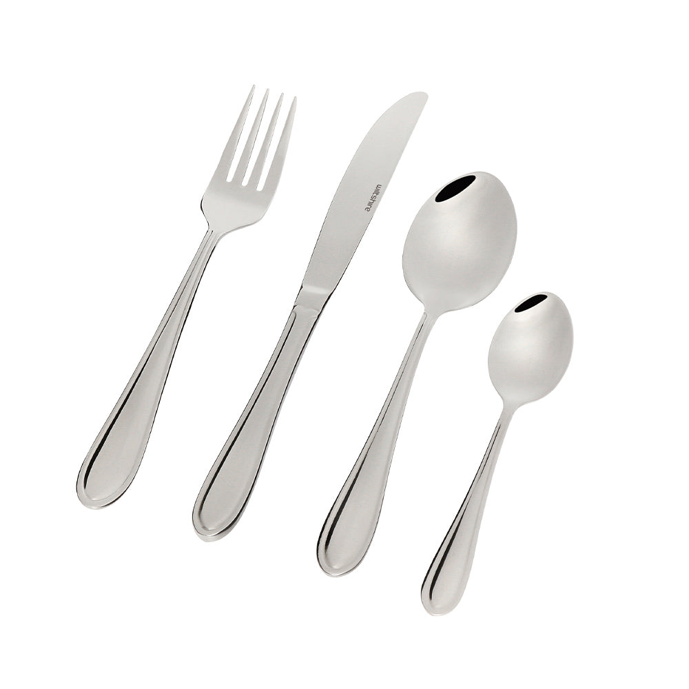 16-Piece Harmony Stainless Steel Cutlery Set - Knife Fork Spoon Set for Everyday Dining, Kitchen & Dinner Parties | Dishwasher Safe Flatware