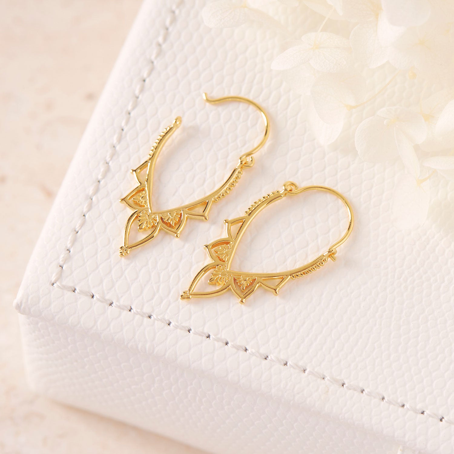 14K Gold Love Lace Hoop Earrings for Women - Elegant Valentine's Day Gift, Anniversary Jewelry for Her - Perfect for Weddings, Date Nights & Special Occasions