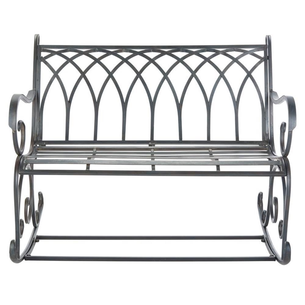 SAFAVIEH PAT5021A Outdoor Rock Bench - Pearl White - Weather-Resistant Garden Seating for Patio, Lawn & Backyard Decor
