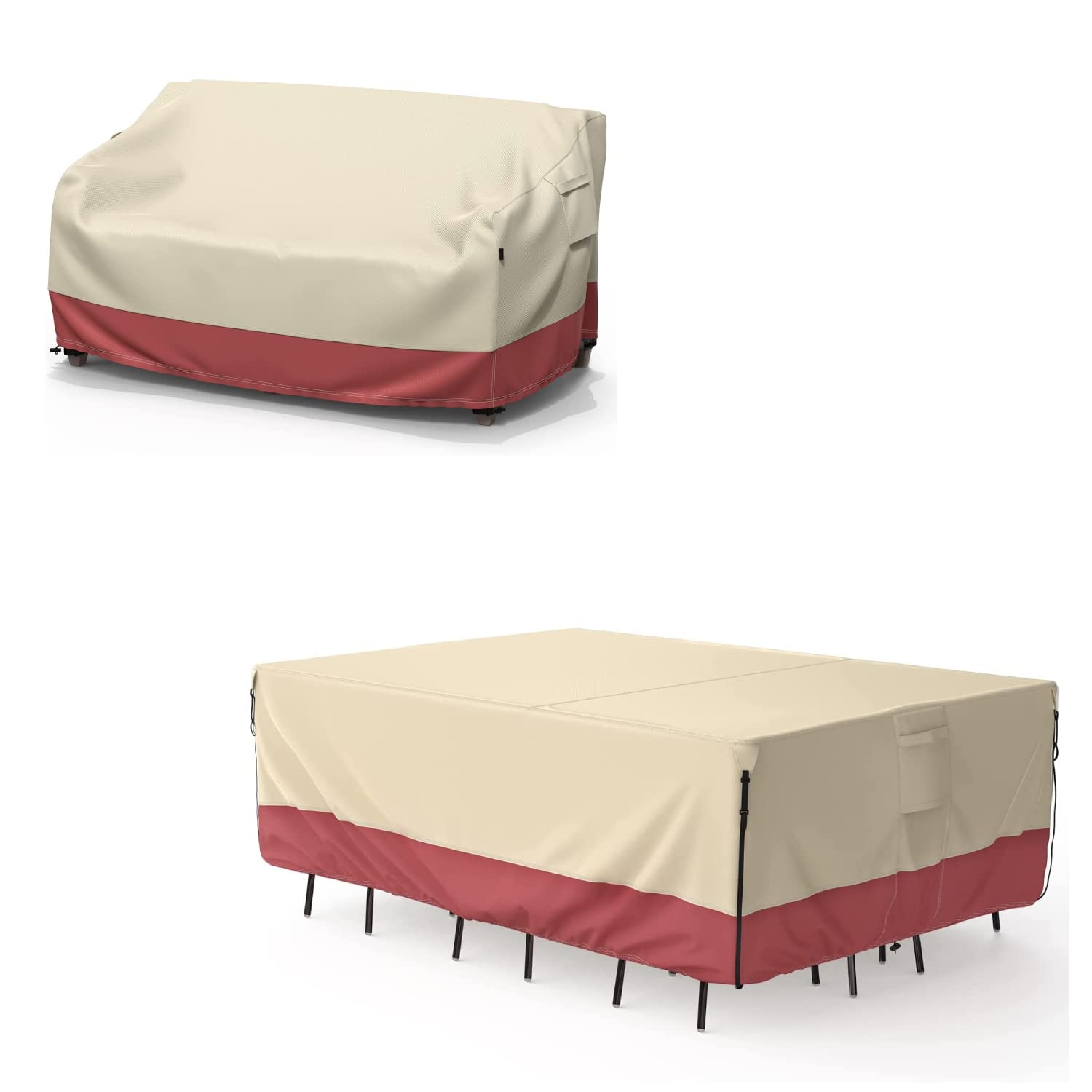 Heavy Duty Waterproof 600D Patio Sofa Cover for 2-Seater Outdoor Loveseat - U-COMSO Durable All-Weather Protection for Patio Furniture Sets | Perfect for Backyard, Garden, Deck & Poolside Use