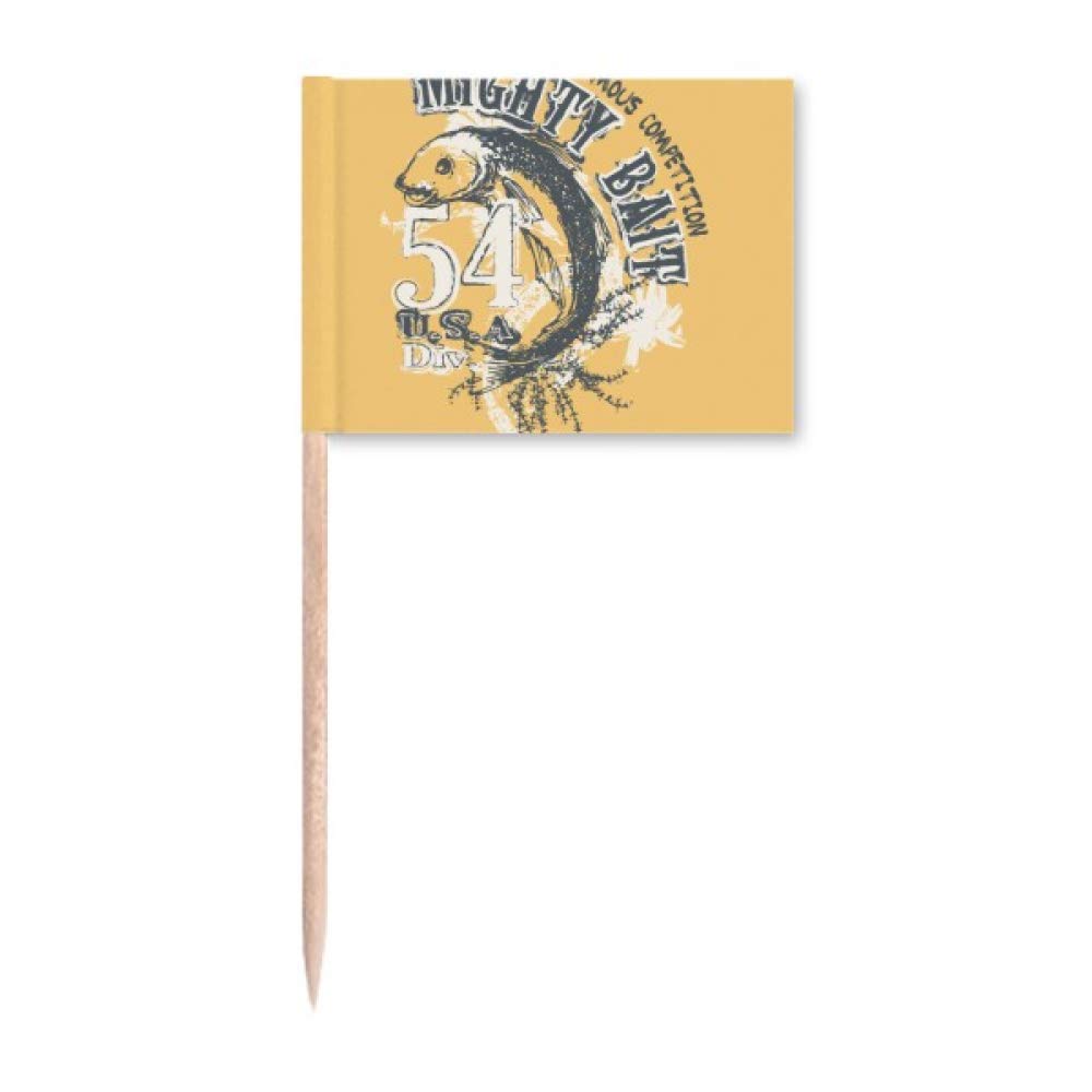 Premium Fish Mighty Bait Pattern Toothpick Flags - Colorful Party Decorations for Appetizers, Cupcakes & Cocktails | Perfect for Birthday Parties, Baby Showers & Wedding Receptions