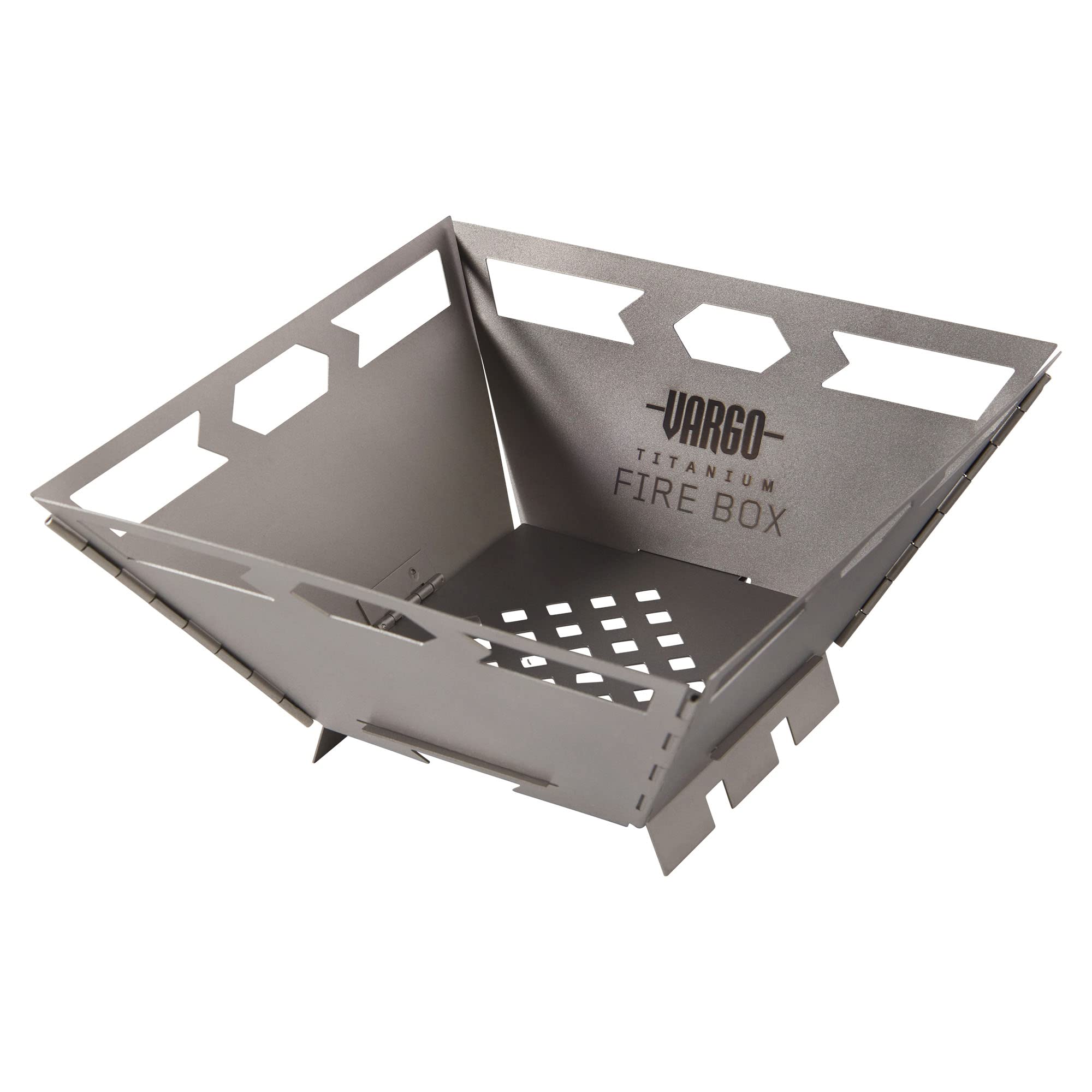 Vargo Titanium Fire Box - Ultralight Portable Camping Stove for Backpacking, Hiking & Outdoor Adventures | Compact & Durable Campfire Grill for Cooking, Survival & Emergency Preparedness